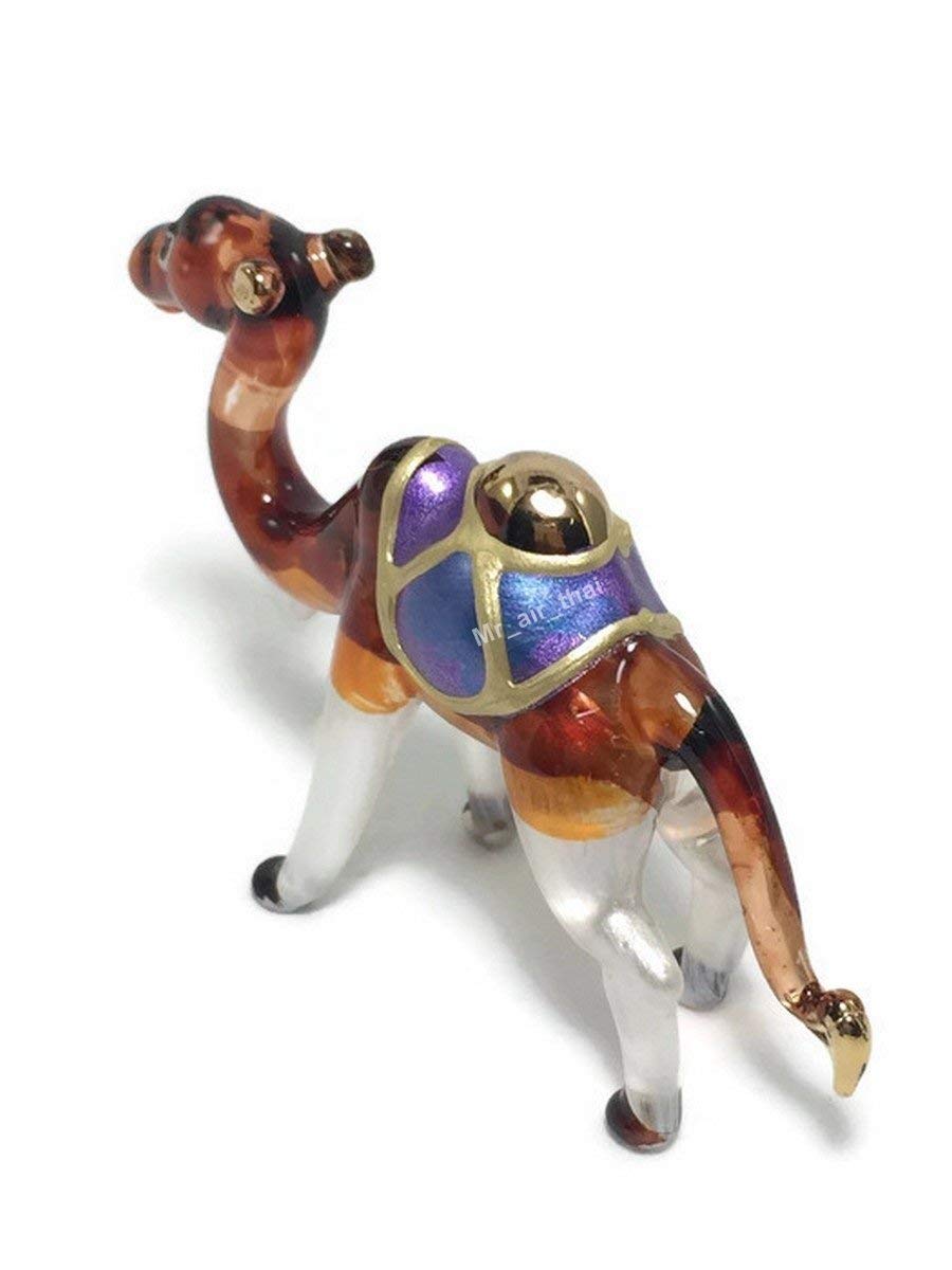 Hand Blown Crystal Camel Figurine - Mini Glass Decor for Home & Office