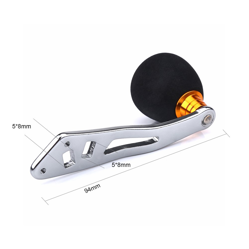 VGEBY Non-Slip Gold Baitcasting Reel Power Handle Replacement - Durable Fishing Reel Handle Upgrade for Smooth Casting | Perfect for Bass, Trout & Saltwater Fishing