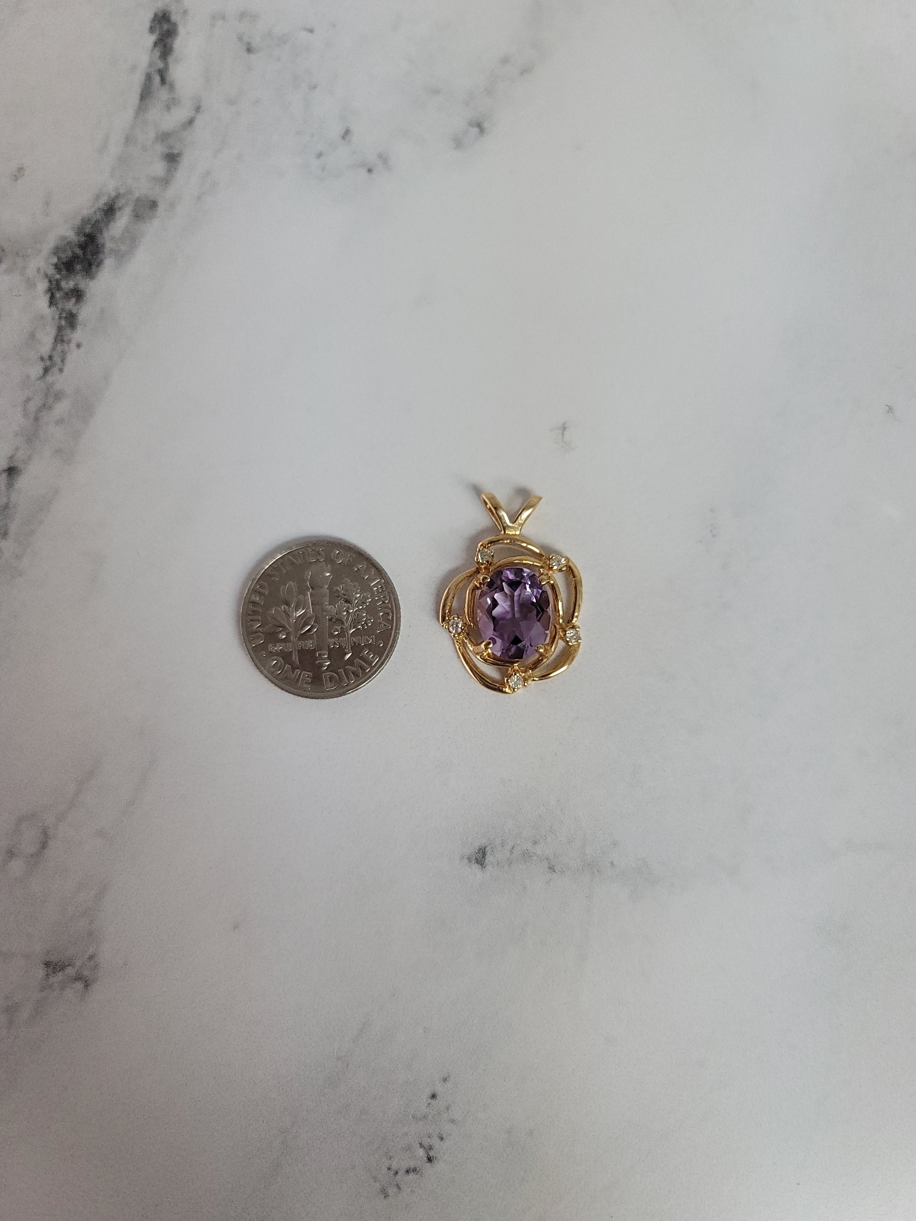 Elegant Oval Amethyst & Diamond Accent Necklace | 925 Sterling Silver Jewelry for Women | Perfect for Valentine's Day, Anniversary & Special Occasion Gifts