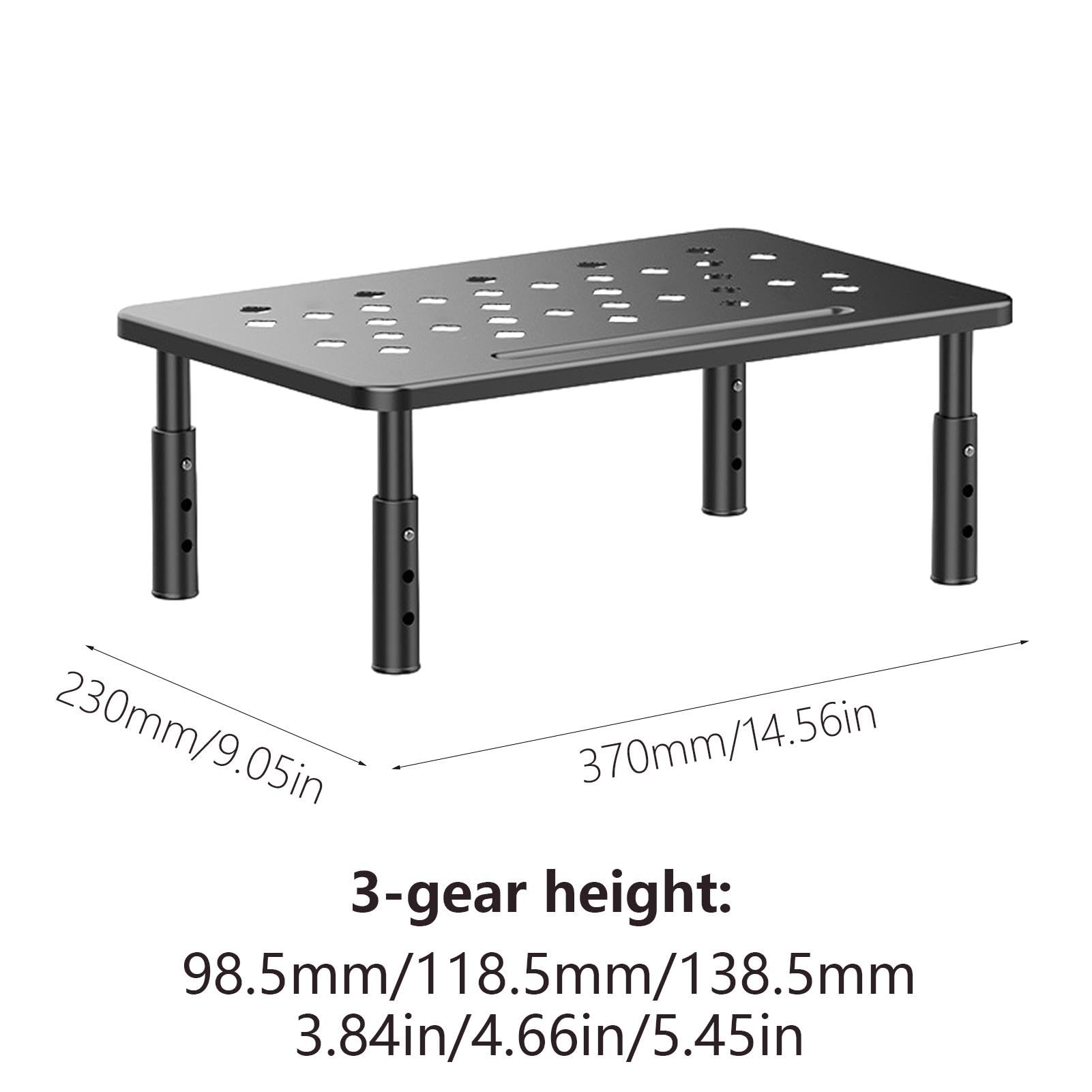 Adjustable Metal Monitor Stand with Laptop Riser - Ergonomic Computer Desk Organizer for Home & Office Workspace | Space-Saving Design for Monitors, Laptops & Accessories