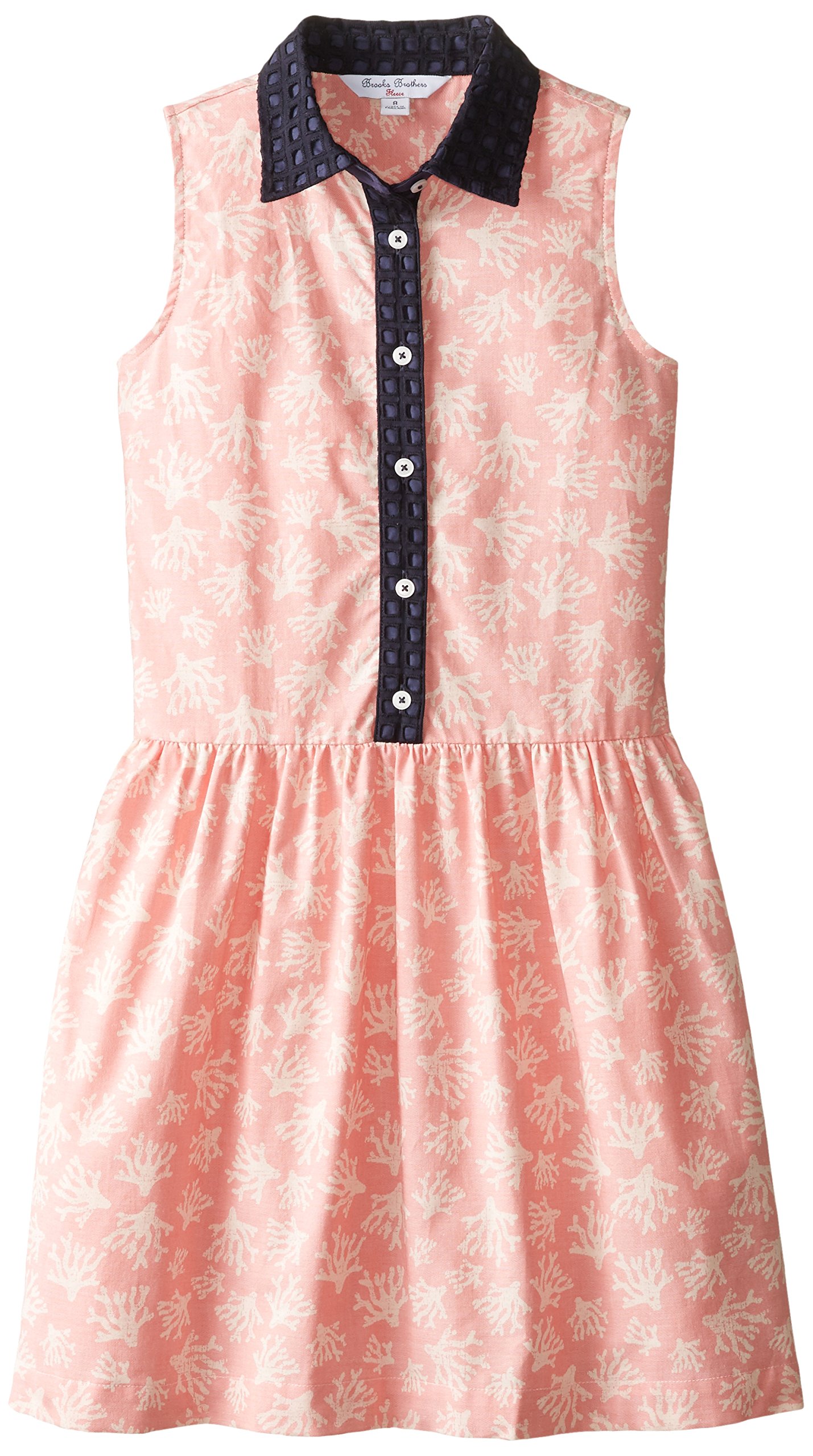 Brooks Brothers Girls' Printed Shirt Dress - Floral Cotton Casual Wear for School & Playdates | Perfect for Spring Outfits & Family Gatherings
