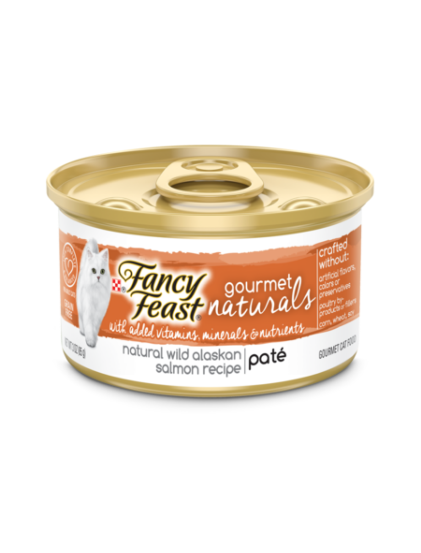 Fancy Feast Gourmet Naturals Wild Alaskan Salmon Pate Canned Cat Food 85g - Premium Wet Cat Food for Adult Cats - Perfect for Mealtime & Special Treats