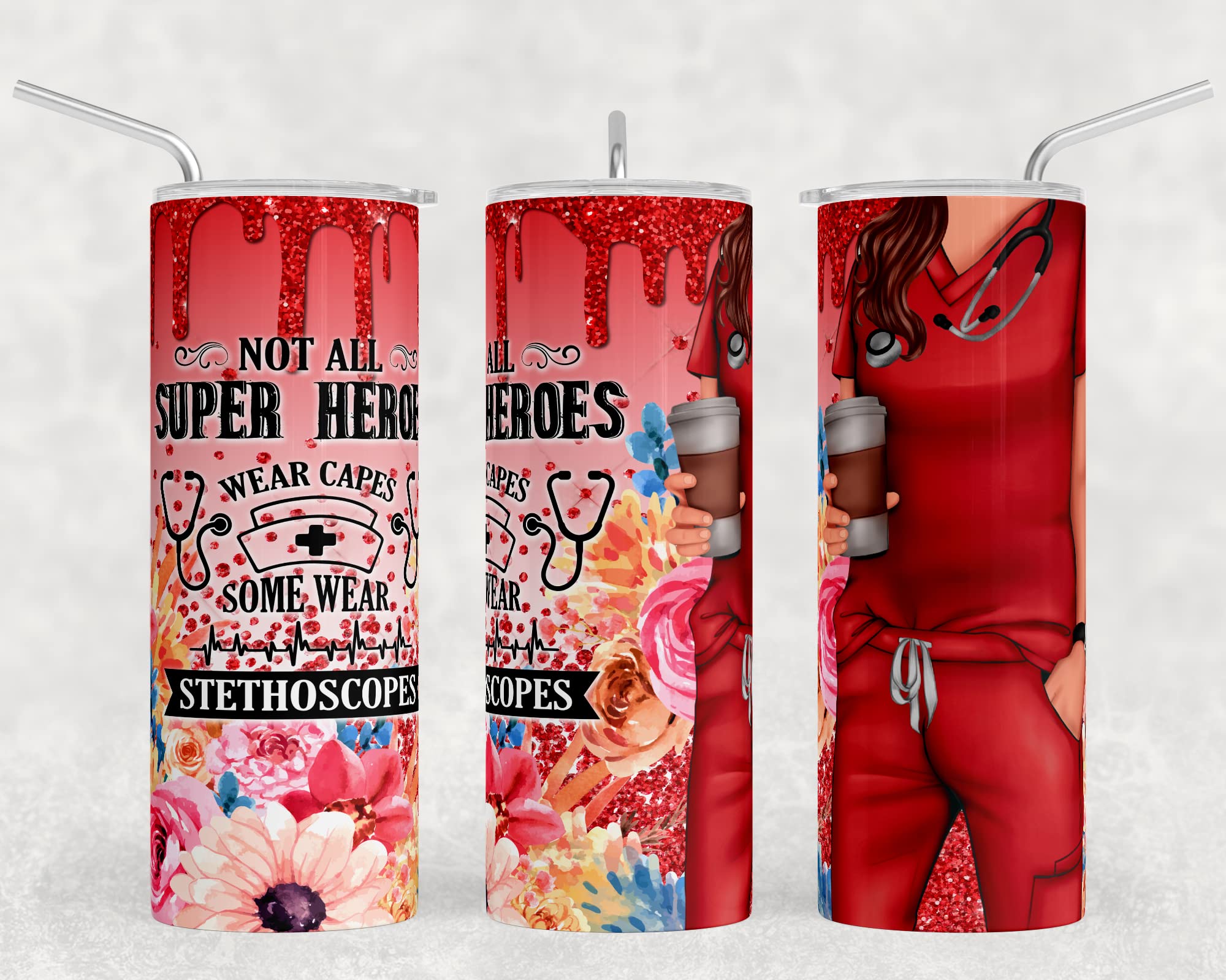 Nurse Tumbler Sublimation Prints Bundle - Ready to Press Heat Transfer Designs for Nurses & Healthcare Workers - Perfect for Custom Tumblers, Gifts & Medical Appreciation