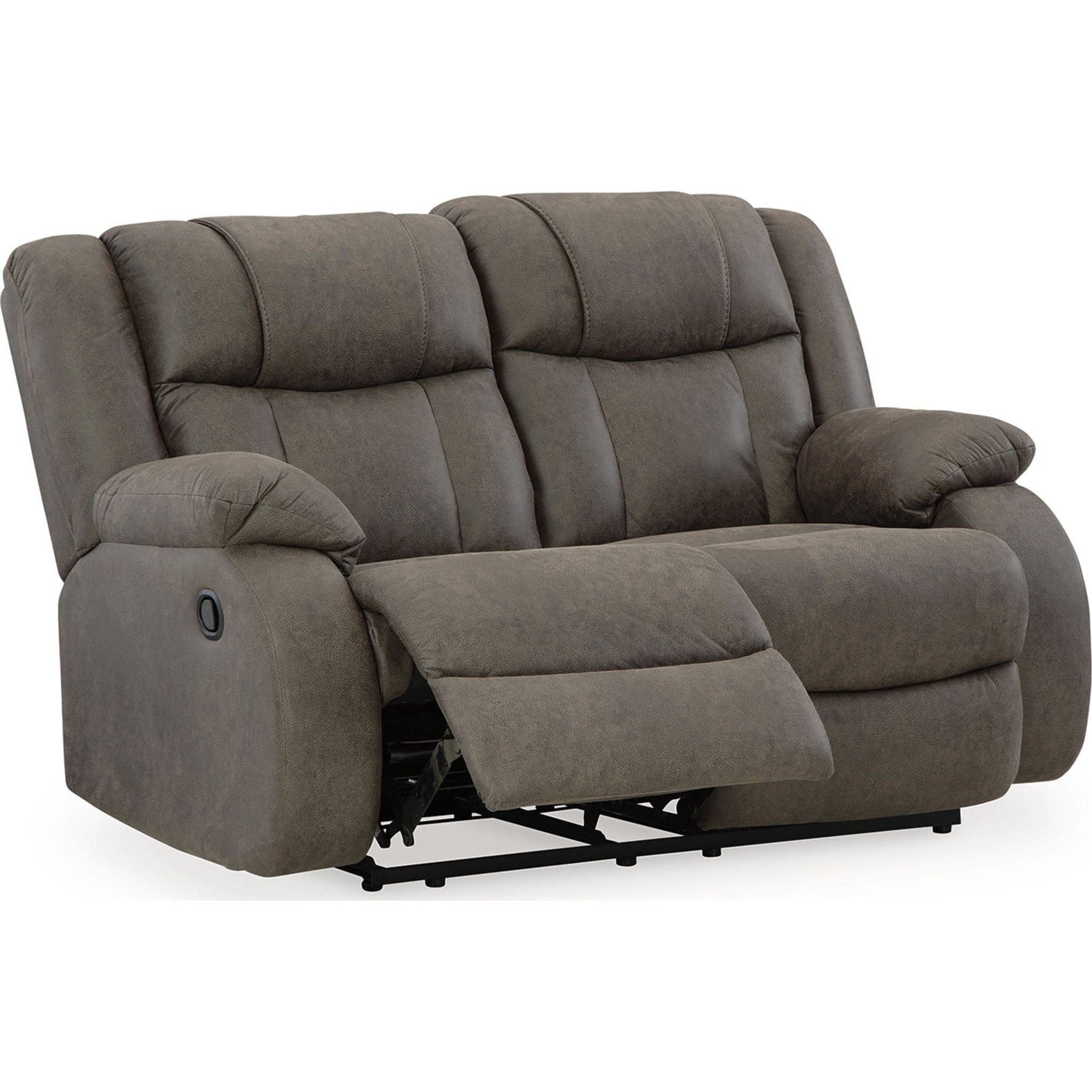 First Base Reclining Loveseat in Gunmetal - Modern Comfort for Small Spaces | Perfect for Living Rooms, Apartments & Home Theaters