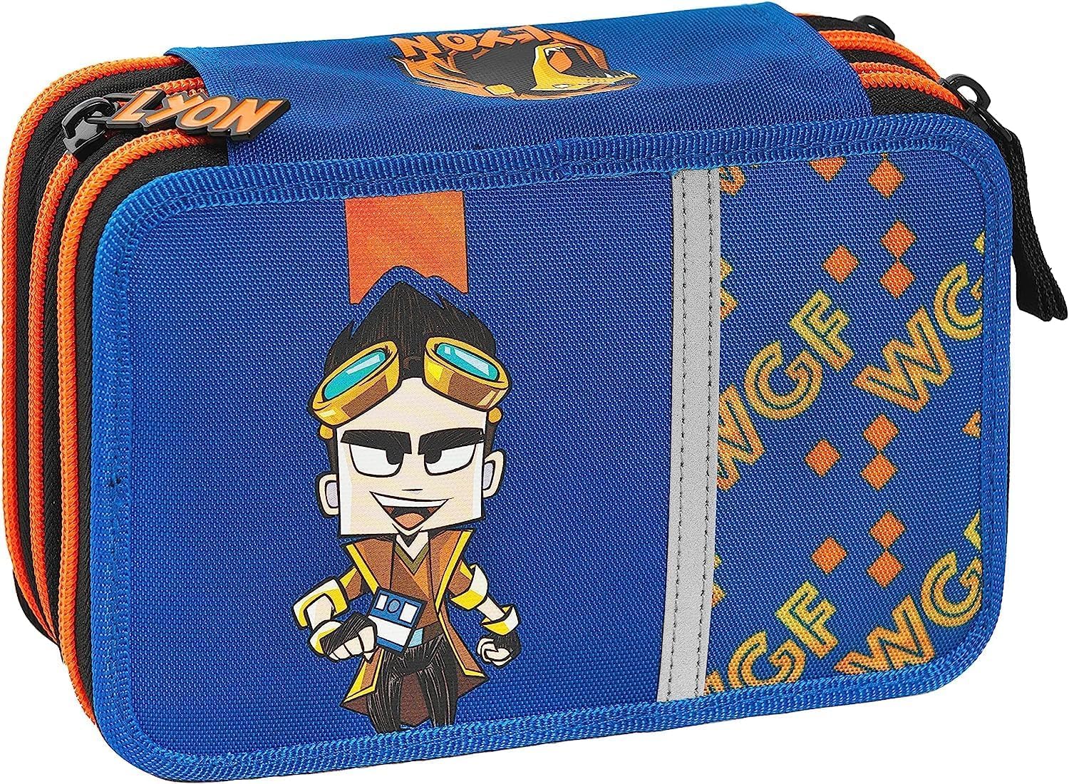 Franco Panini School Backpack for Kids - Organized Lyon Backpack with 3-Zip Pencil Case & Free Cube Keychain & Smile Keychain - Perfect for School, Travel & Daily Use