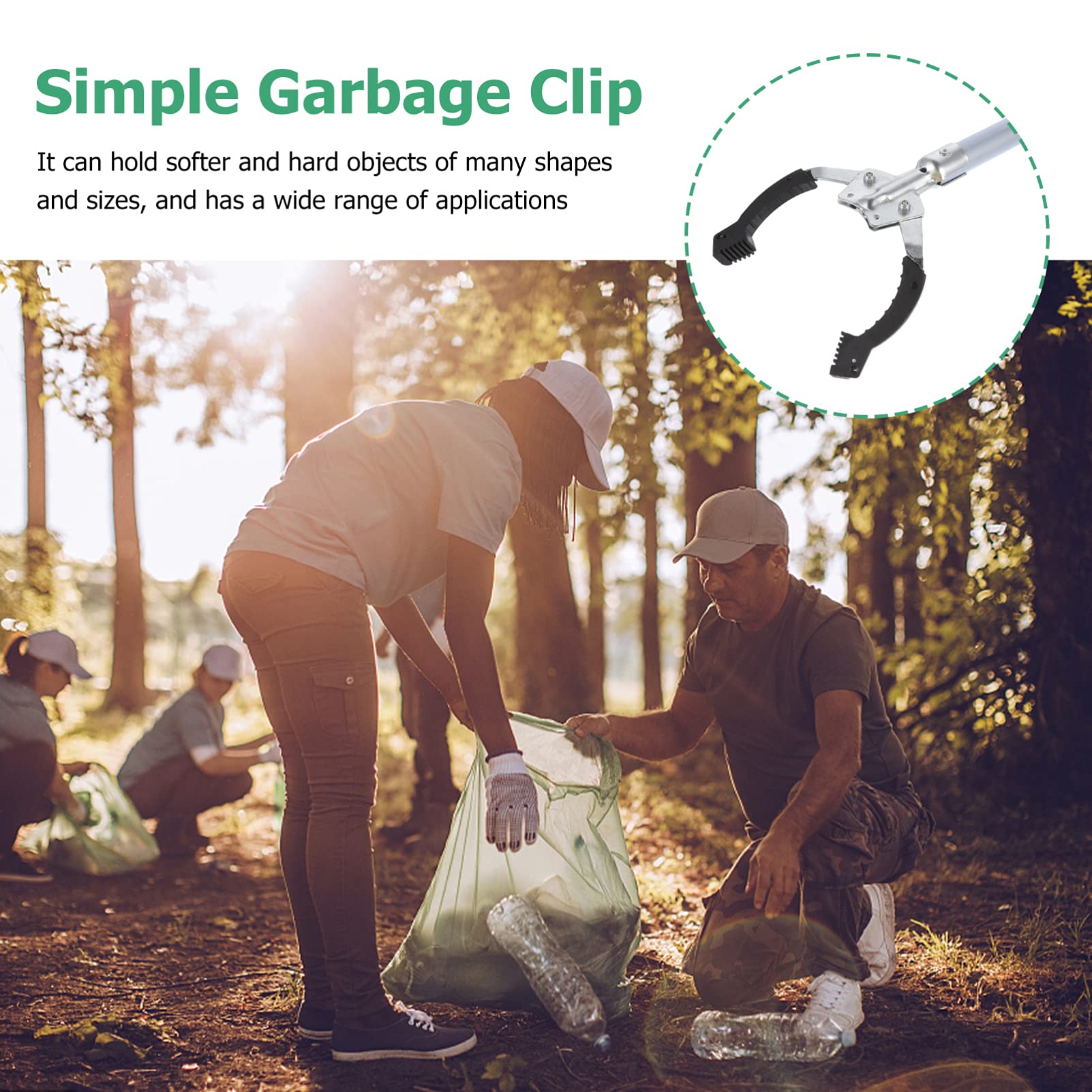 Sturdy Trash Can Cleaning Clamp - Heavy Duty Garbage Pickup Tool for Waste Disposal | Reliable Trash Grabber for Home, Office & Outdoor Use