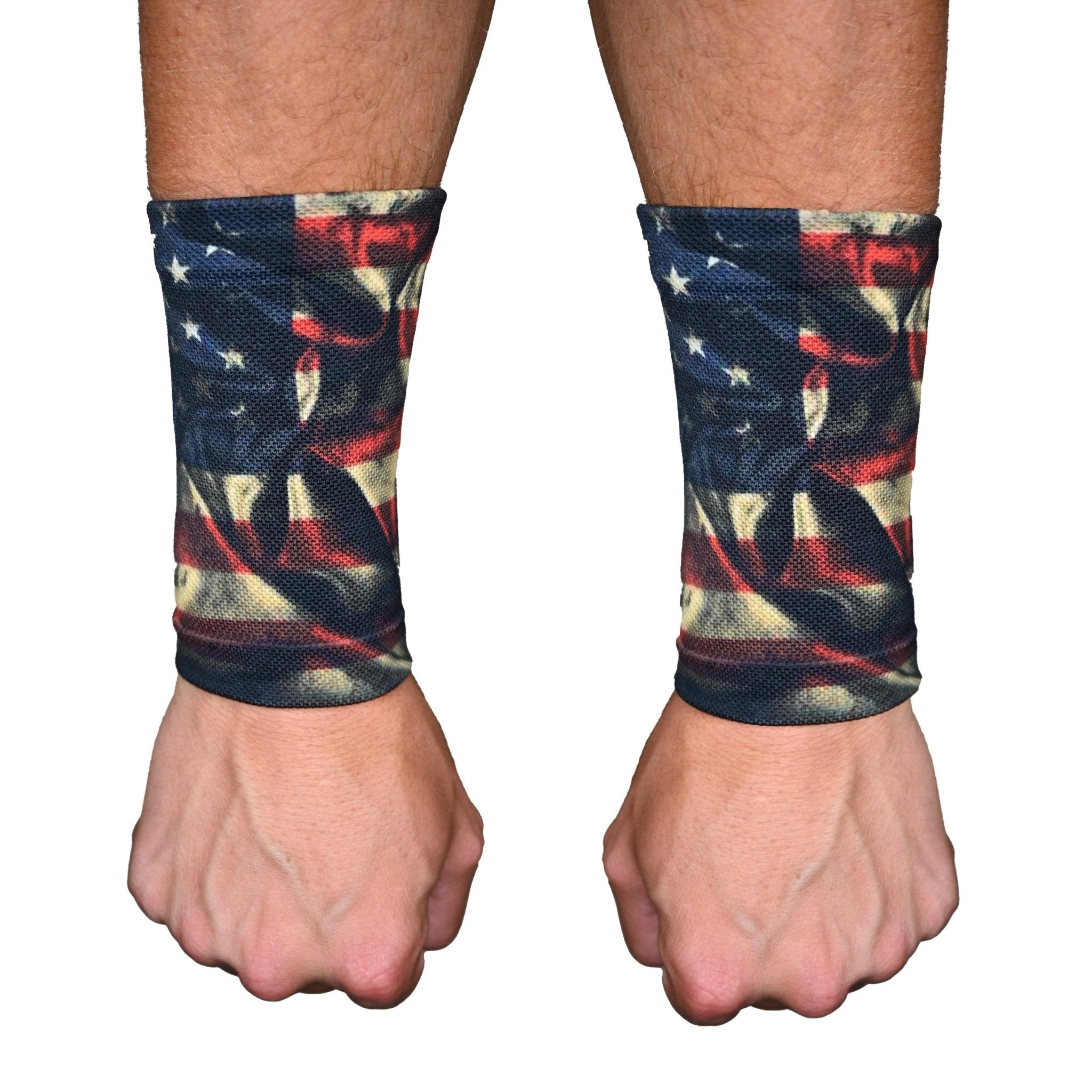 Vintage USA Flag Compression Wrist Support Sleeves - Breathable Sports & Workout Arm Sleeves for Gym, Basketball, Tennis & Arthritis Pain Relief