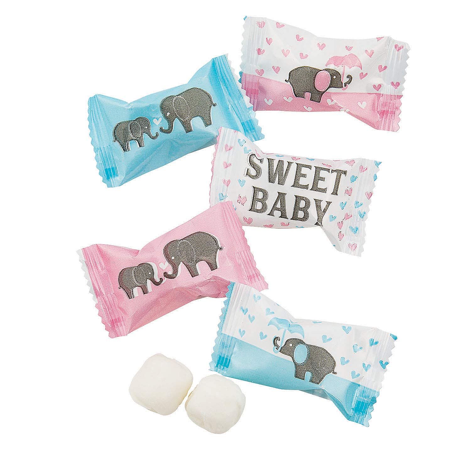 Sweet Baby Elephant Buttermints - 108 Pieces - Delicious Edible Mints for Baby Showers, Birthday Parties & Gift Favors - Fun Express
