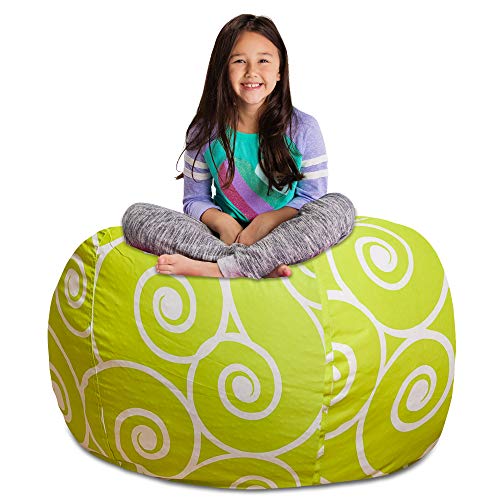 Pattern Swirls Lime and White