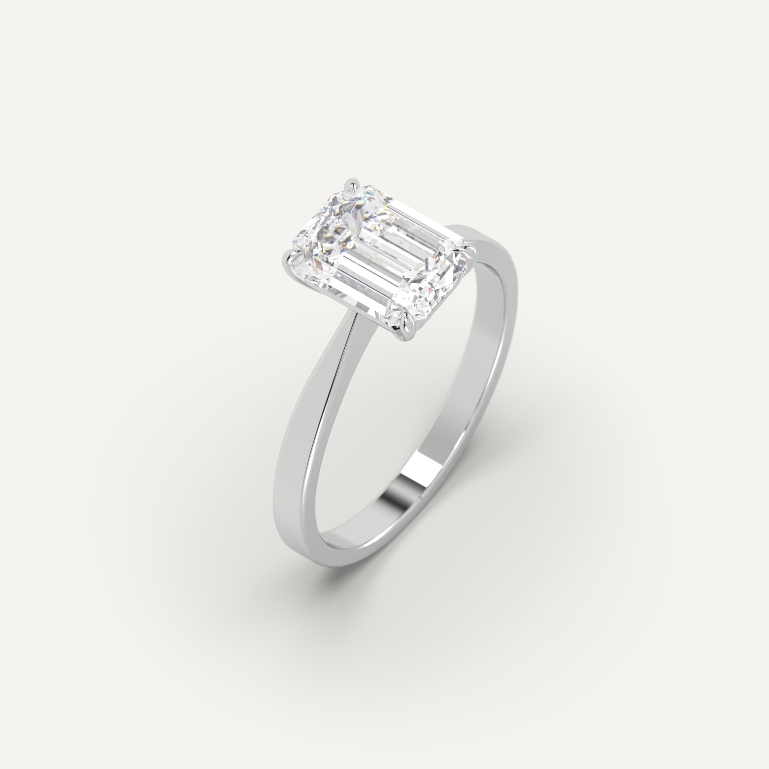 2 Carat Emerald Cut Diamond Engagement Ring for Women - 14K White Gold Wedding Band, Anniversary Gift, Proposal Jewelry - Perfect for Bridal, Special Occasions & Everyday Luxury
