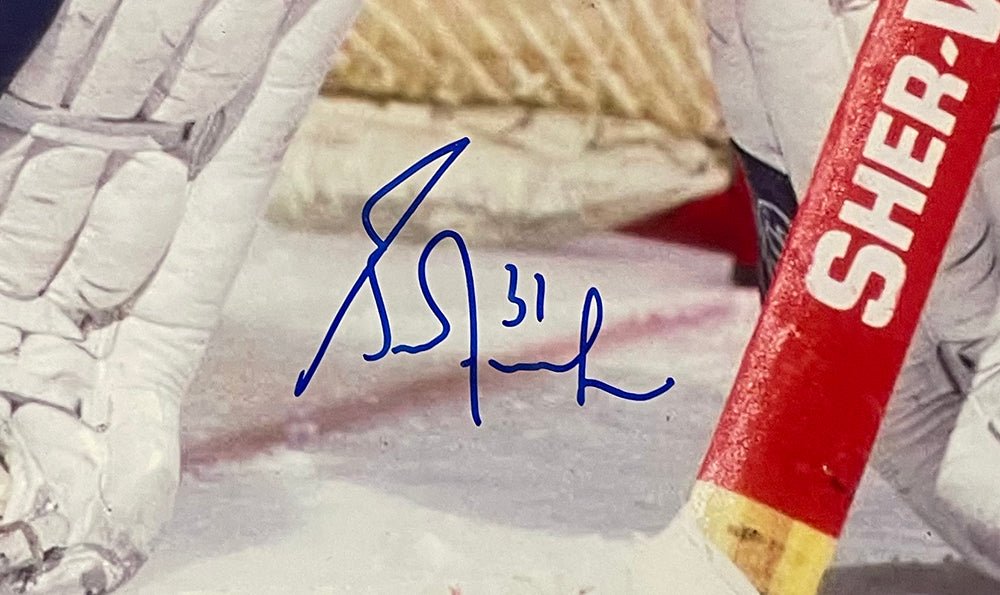 Grant Fuhr Autographed Edmonton Oilers 16x20 Hockey Photo with JSA COA - Perfect for Hockey Memorabilia Collections, Man Cave Decor, and Sports Fan Gifts