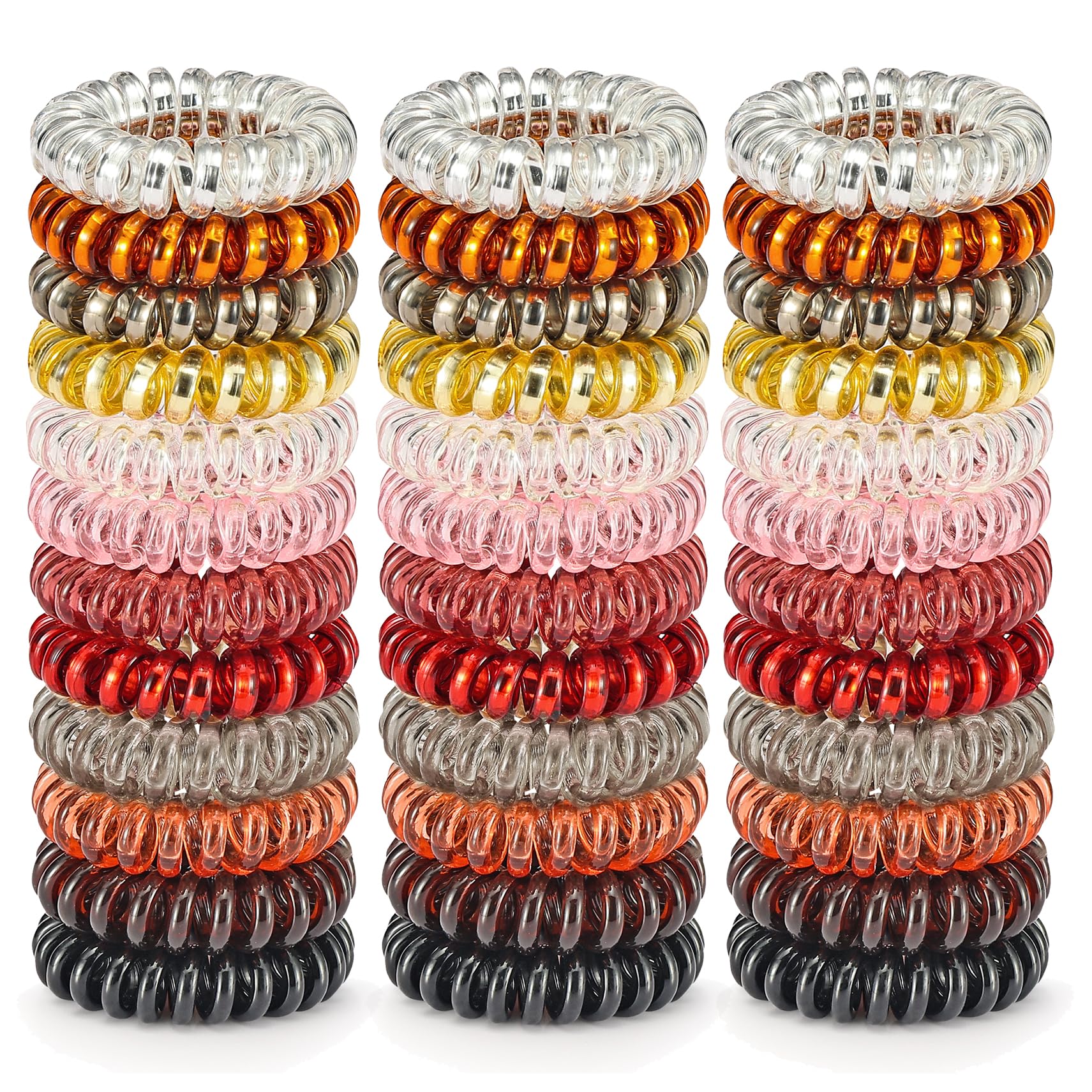 20 Pcs Spiral Hair Ties No Crease Coil Hair Bands for Thick Hair - Soft Phone Cord Ponytail Holders for Women & Girls - Perfect for Workouts, Yoga, Sports and Everyday Styling
