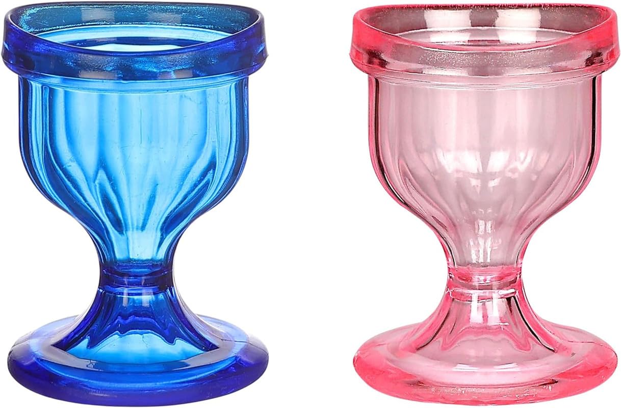 **Soulvine Eye Wash Cups for Effective Eye Cleansing – Comfortable Eye-Shaped Rim, Snug Fit | Eye Cleanser Solution for Tired Eyes, Eyestrain, Makeup & Dust Removal | Eye Wash Kit for Makeup Remover (Orange or Blue) – Perfect for Daily Eye Care, Contact Lens Wearers & Post-Surgery Use**