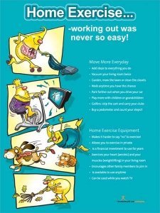 Home Exercise Poster - Workout Wall Chart for Home Gym, Yoga & Fitness - Perfect for Home Workouts, Yoga Studios & Personal Training