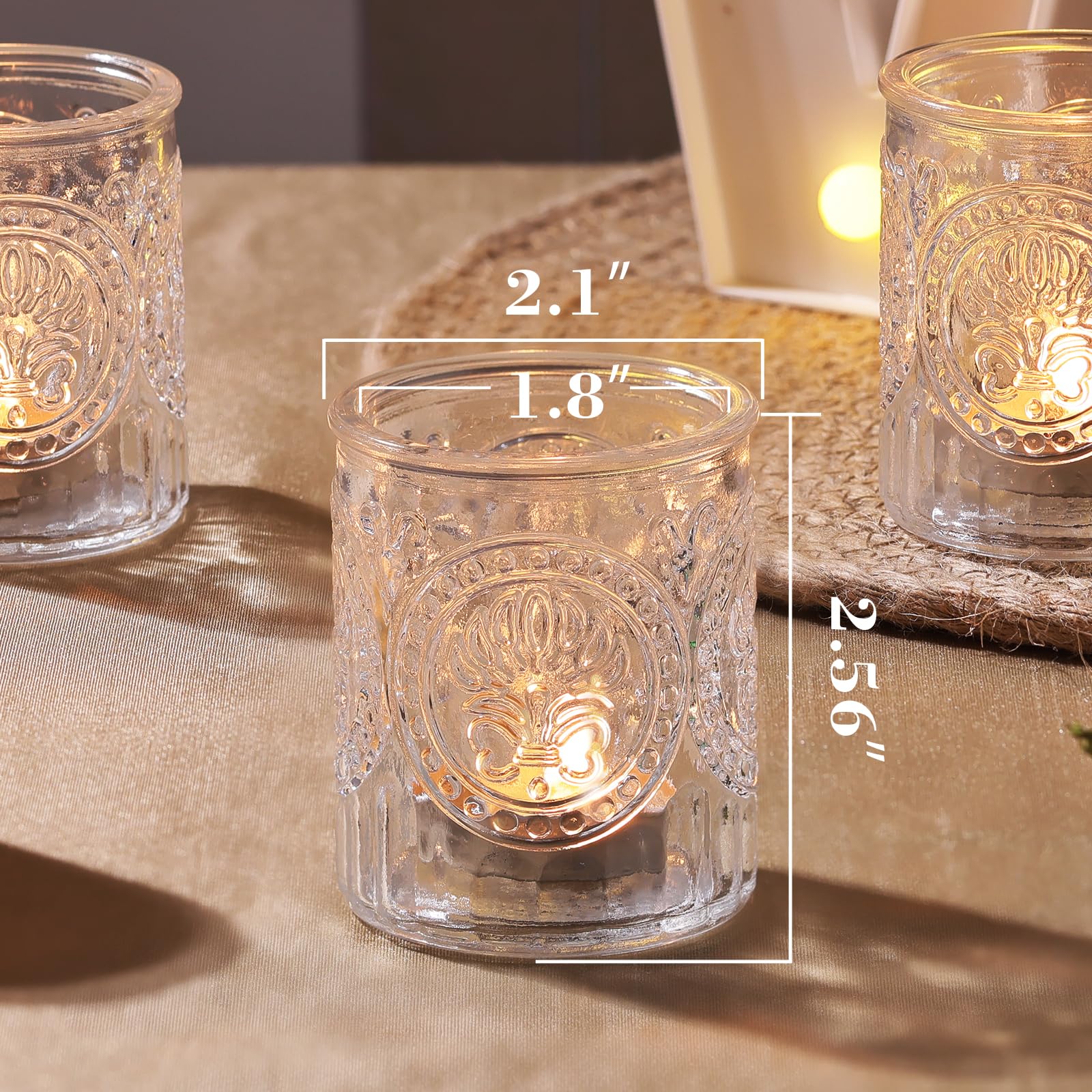 36pcs Clear Glass Votive Candle Holders - Bulk Tea Light Candle Holders for Wedding Centerpieces, Party Decor, Dinner Tables & Home Decoration - Perfect for Romantic Ambiance, Holiday Lighting & Special Events