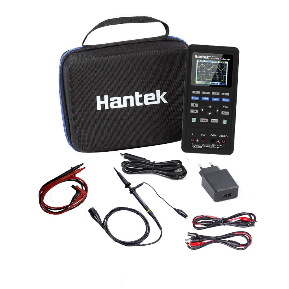 Hantek 2D72 3-in-1 Digital Oscilloscope, Waveform Generator & Multimeter - 70MHz 2-Channel, 250MSa/s, USB Portable Multifunction Tester for Electronics Repair, Circuit Testing & Engineering Labs