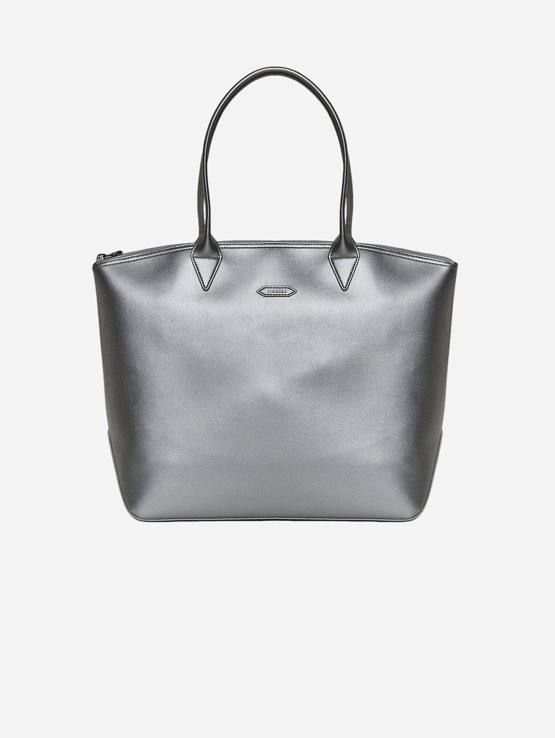 Jolly Apple Skin Vegan Leather Tote Bag - Silver | Eco-Friendly Fashion Accessory for Work, Travel & Everyday Use