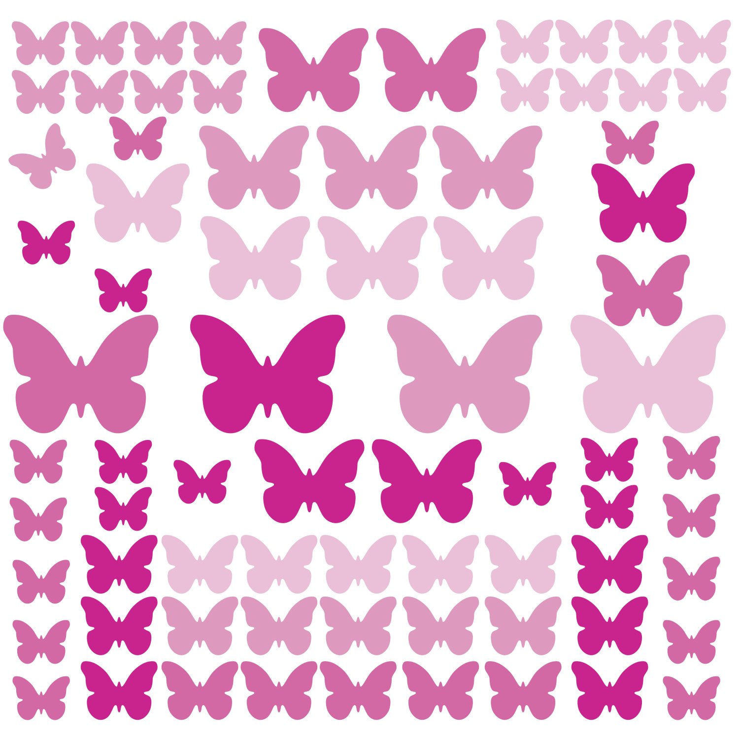 RoomMates RMK2713SCS Pink Flutter Butterflies Peel and Stick Wall Decals - Self-Adhesive Wall Stickers for Girls Bedroom, Nursery, Kids Room Decor - Easy to Apply & Remove