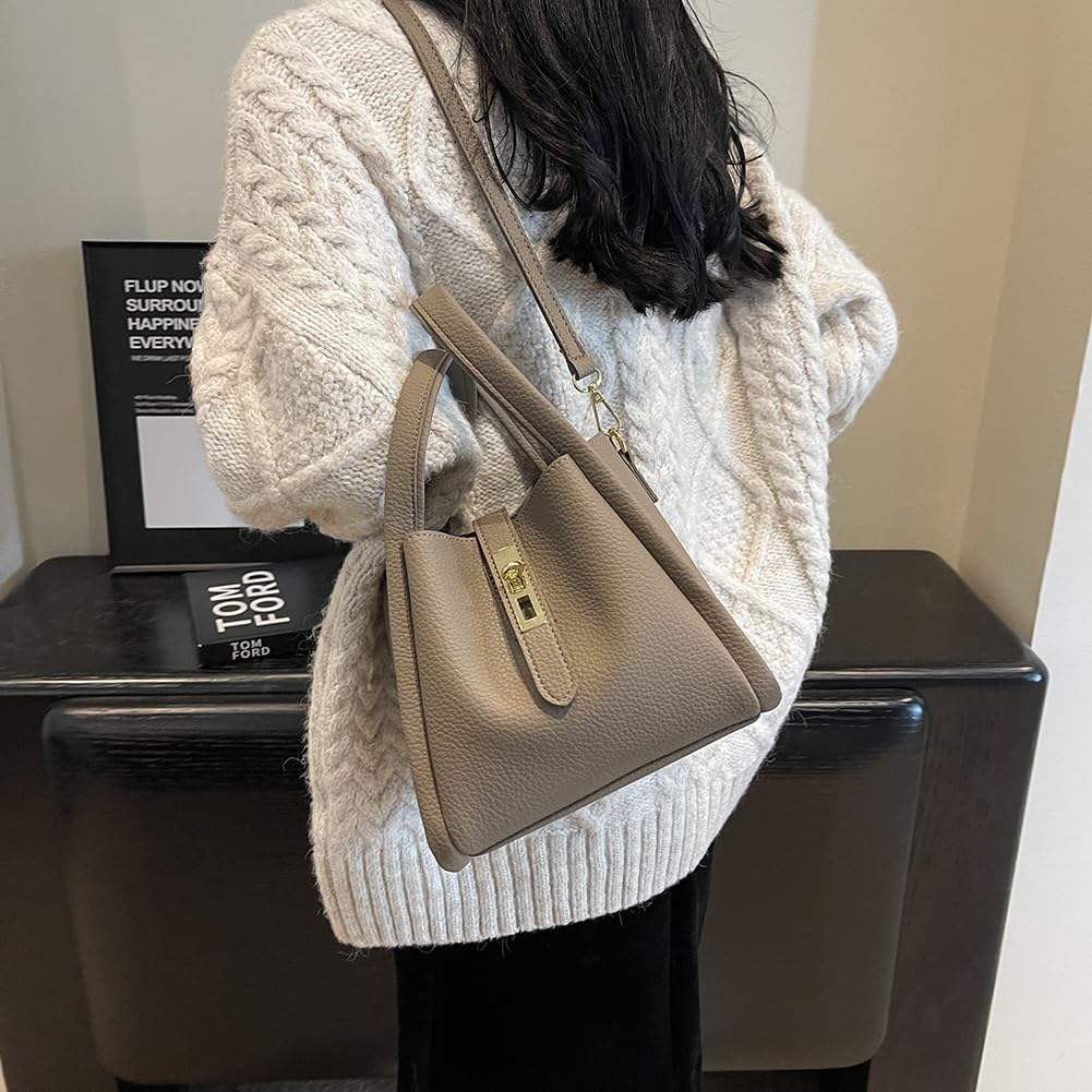 Stylish Leather Crossbody Bucket Bag for Women - Vintage Small Shoulder Purse with Detachable Pouch | Perfect for Everyday Use, Travel & Date Nights