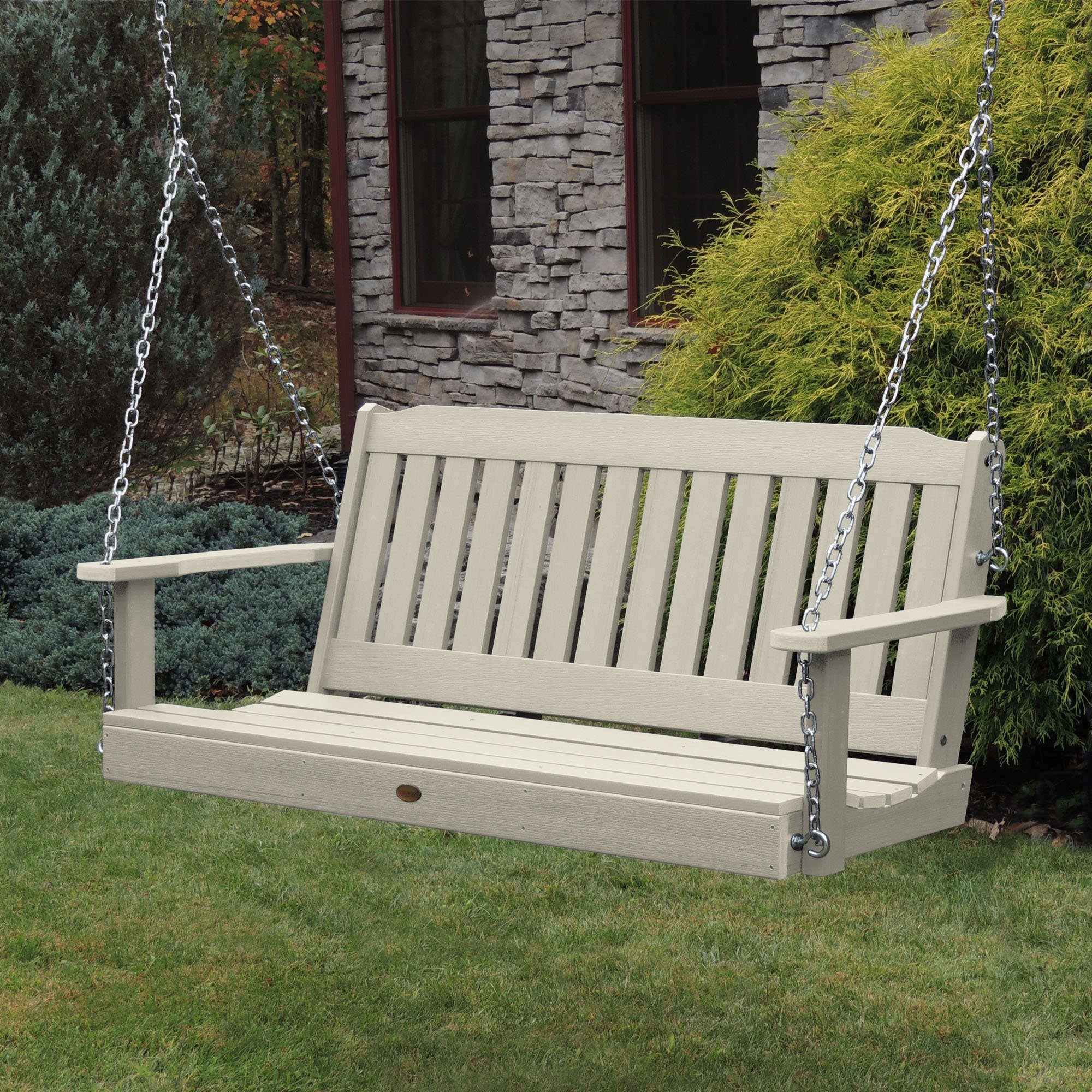 5ft Lehigh Porch Swing - Heavy Duty Outdoor Hanging Bench for Garden, Patio, Deck - Perfect for Relaxing & Lounging in Backyard, Front Porch or Balcony