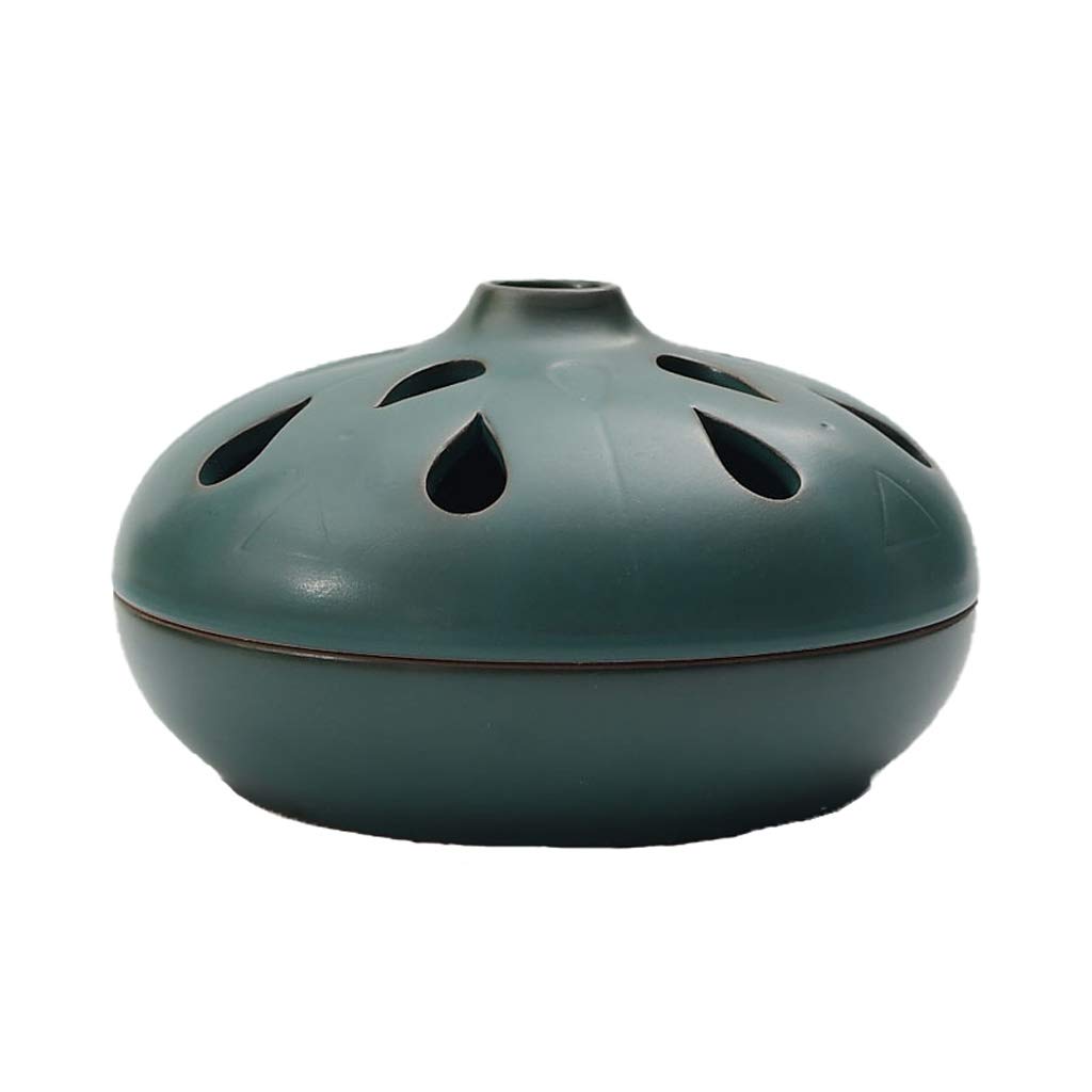 Ceramic Mosquito Incense Burner Holder - Large Creative Indoor Mosquito Coil Stand for Bedroom, Patio & Outdoor Use (Blue) - Perfect for Summer Nights, Camping & Backyard Gatherings