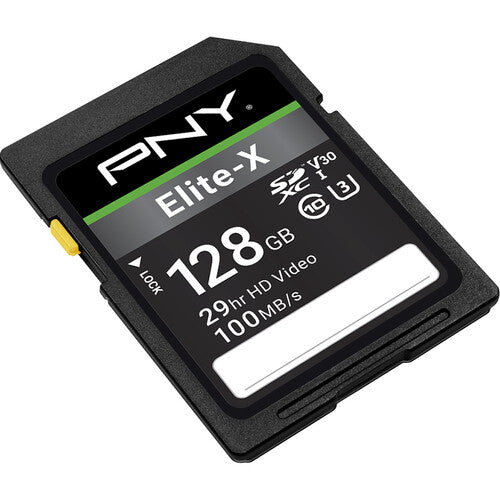 PNY 128GB Elite X UHS-I SDXC Flash Memory Card - High Speed Class 10 for DSLR Cameras, Digital Cameras, Drones & 4K Video Recording