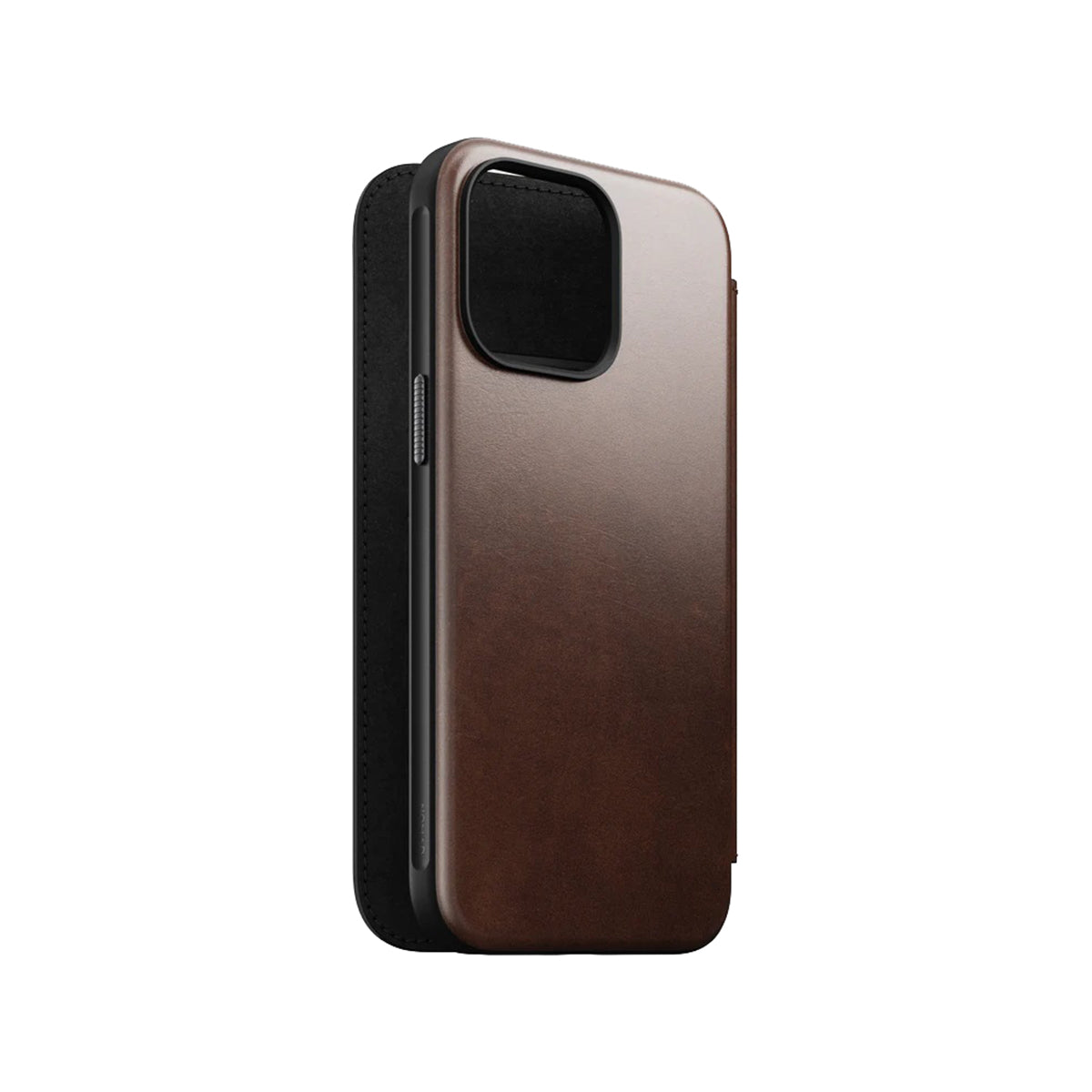 Premium Nomad Horween Leather Folio Case for iPhone 15 Pro Max - Luxurious Brown Leather Phone Cover | Perfect for Business Professionals & Travel Enthusiasts