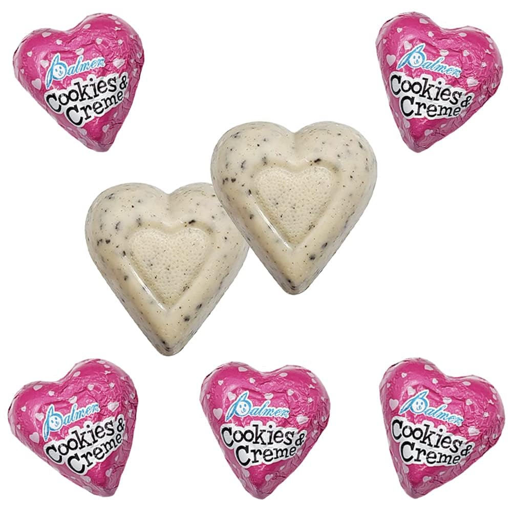 Fruidles Valentine's Milk Chocolate Cookies & Cream Hearts - Individually Wrapped Kosher Dairy Treats (40 Count, 1 LB) - Perfect for Valentine's Day Gifts, Party Favors & Romantic Celebrations