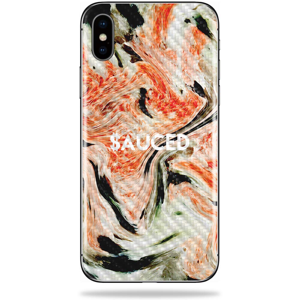 Premium Carbon Fiber Skin for Apple iPhone X - Sauced | Protective & Durable Textured Cover | Easy to Apply & Remove | Made in USA | Perfect for Daily Use, Travel & Style Protection