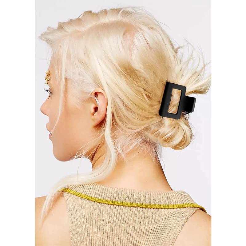 CHIROGRAPHY 4 Pack Matte Hair Claw Clips for Women - 2 Inch Square Hair Clips for Thick Hair, Strong Hold Hair Accessories for Ponytail, Bun & Updo Hairstyles