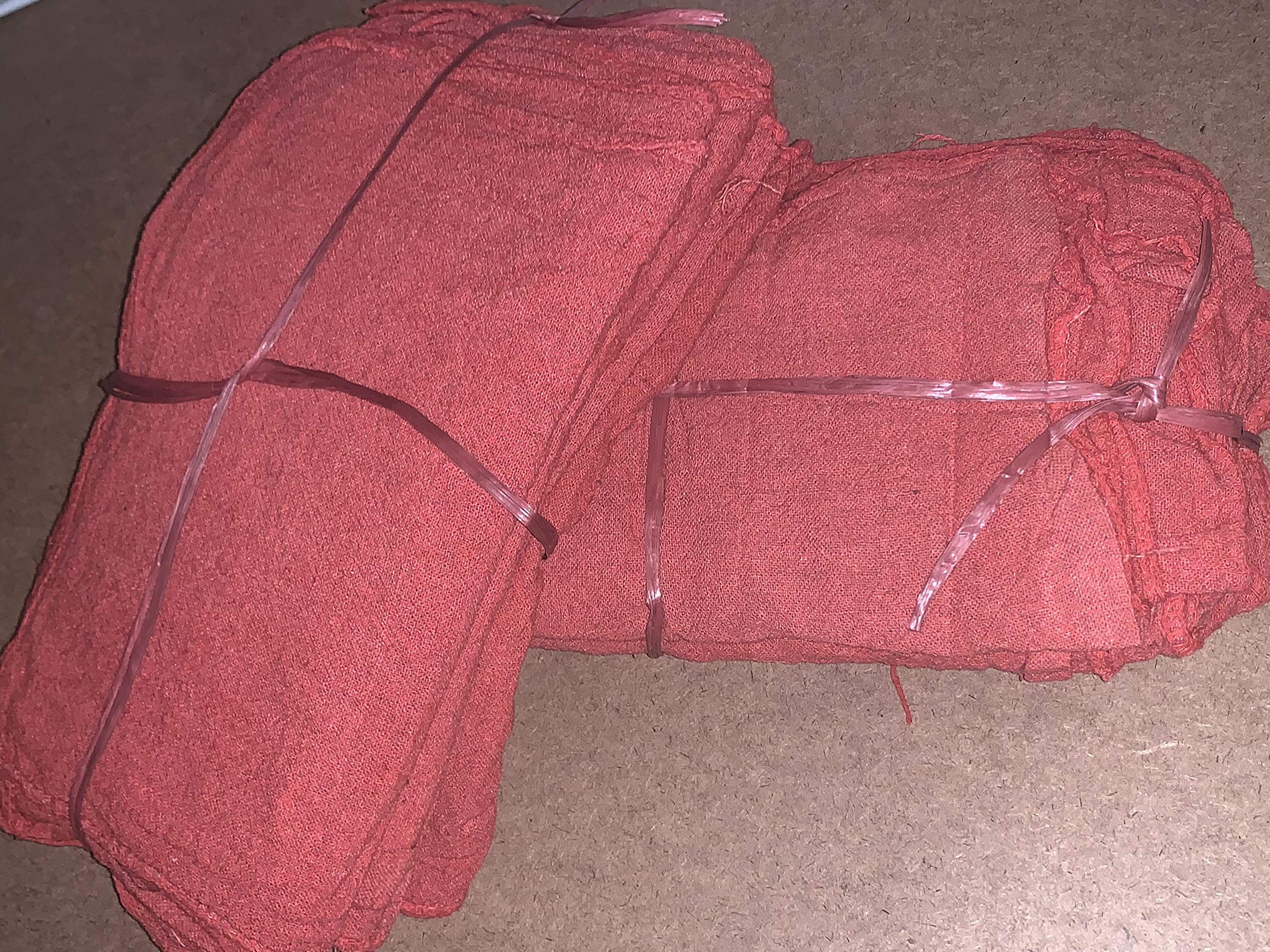 Premium Red Shop Towels - 13x14 Inch, 500-Pack, 100% Cotton Cleaning Rags for Automotive, Workshop & Household Use - Heavy Duty Absorbent Cloths for Mechanics, DIY & Industrial Cleaning
