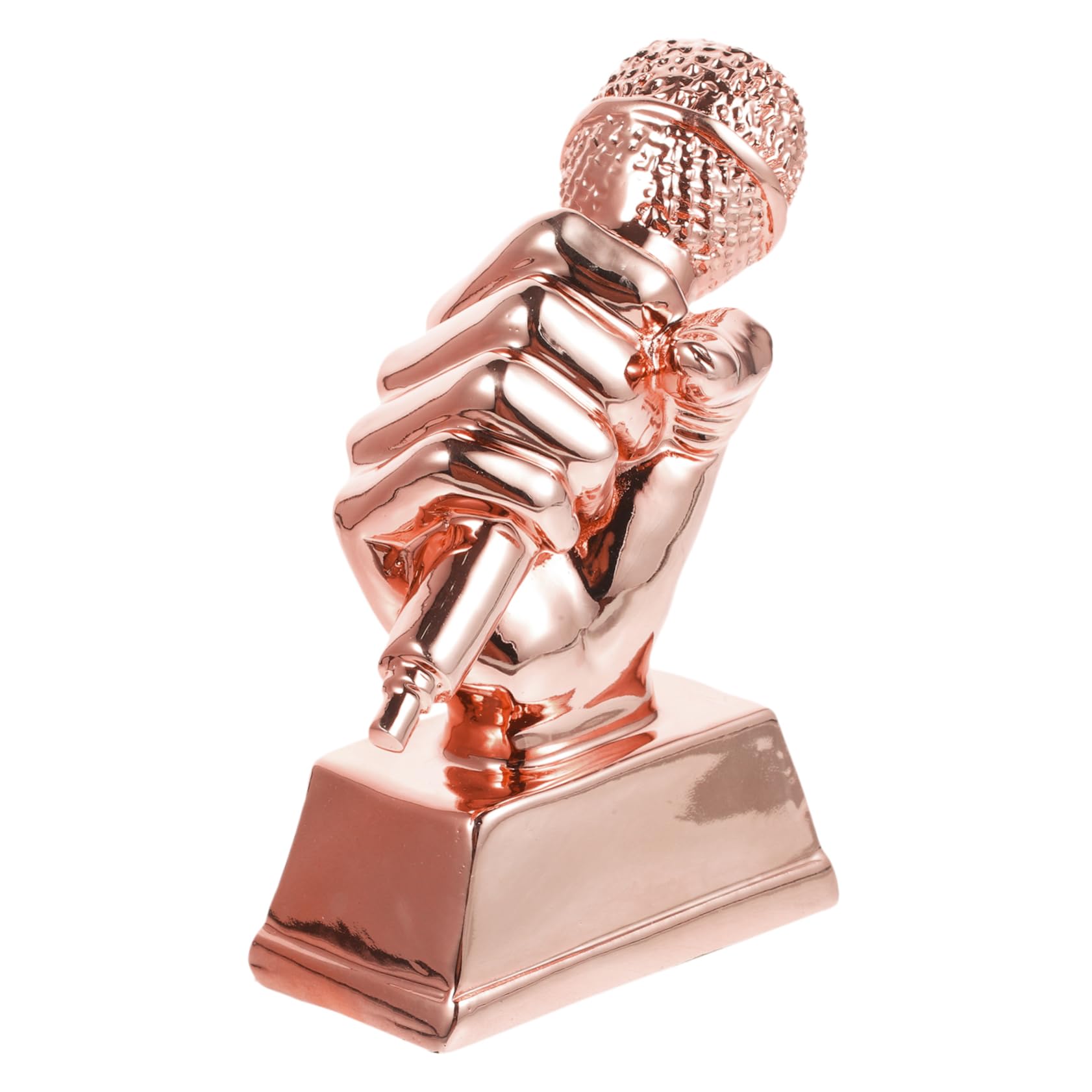 2 Pack Singing Contest Trophy Microphone Souvenir - Copper Color Mini Singing Award for Kids, Community Singing Competition Prizes, Perfect for Talent Shows & Children's Party Awards