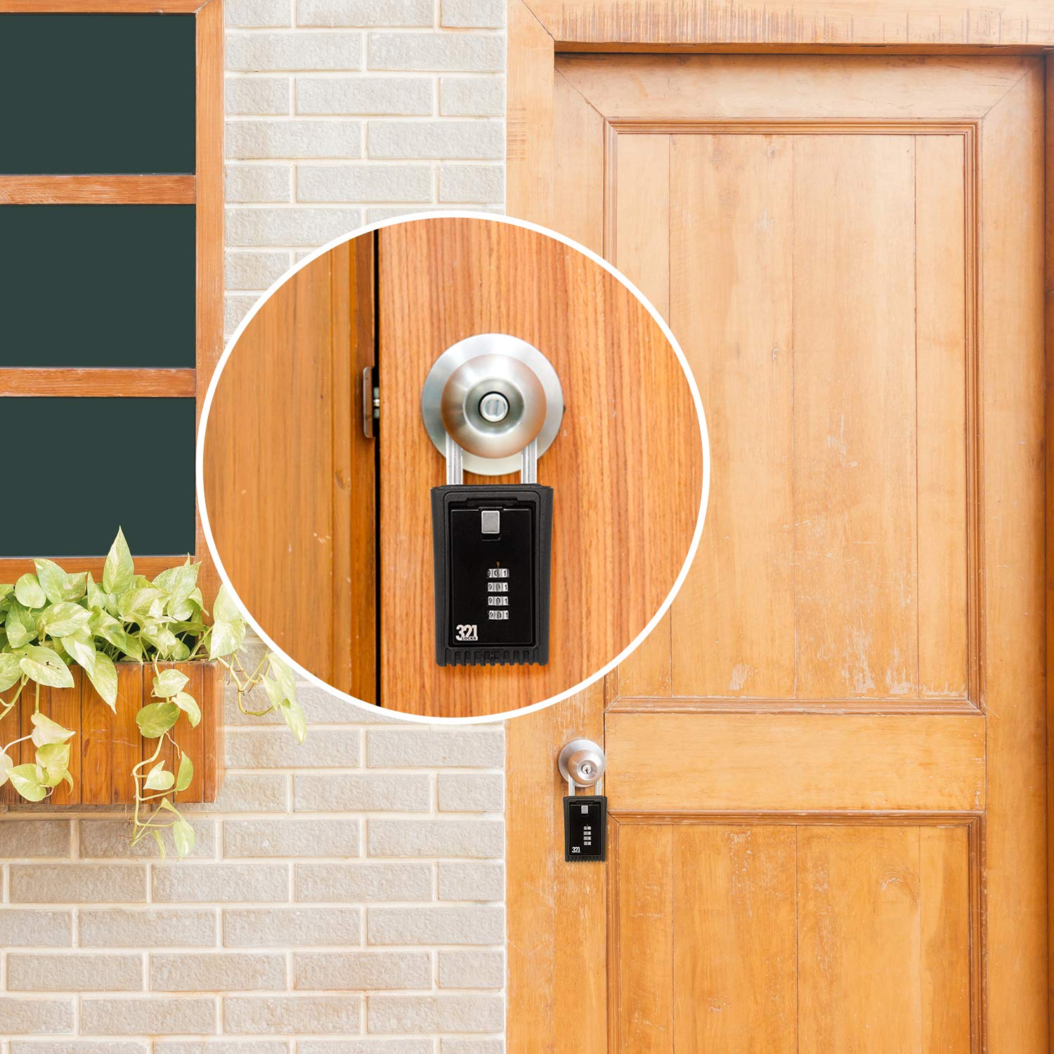Key Lock Box LB-003 - Secure Outdoor Key Storage with Combination Lock - Hide Spare Keys for Home, Realtor, Contractor & Rental Properties - Fence or Door Knob Mount - Weatherproof & Durable (1 Pack) - Perfect for Vacation Homes, Airbnb Rentals & Emergency Access