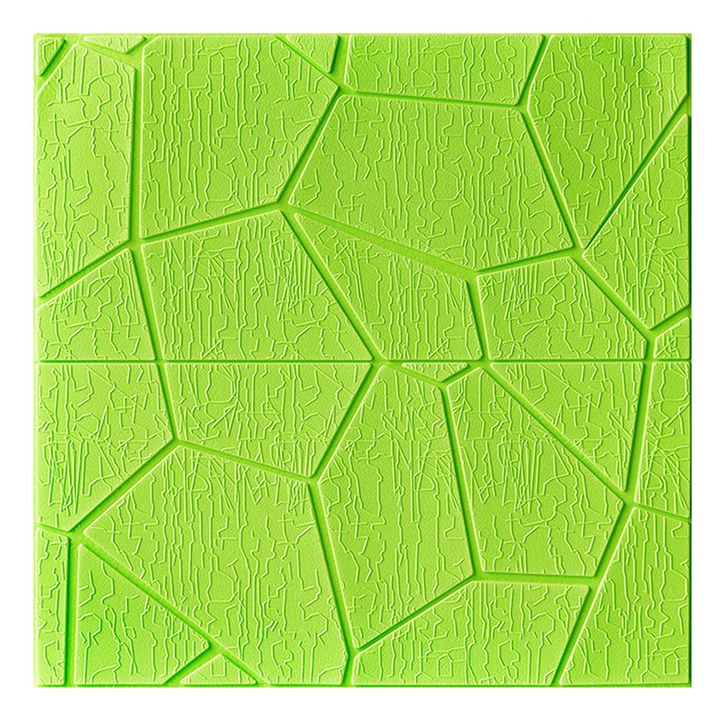 10 Pack 3D Self-Adhesive Brick Wall Tiles 60x60cm - Peel & Stick Wall Panels, Faux Brick Wallpaper for Home Decor - Waterproof & Removable - Perfect for Living Room, Bedroom, Kitchen Backsplash (Green, 60x60cm)