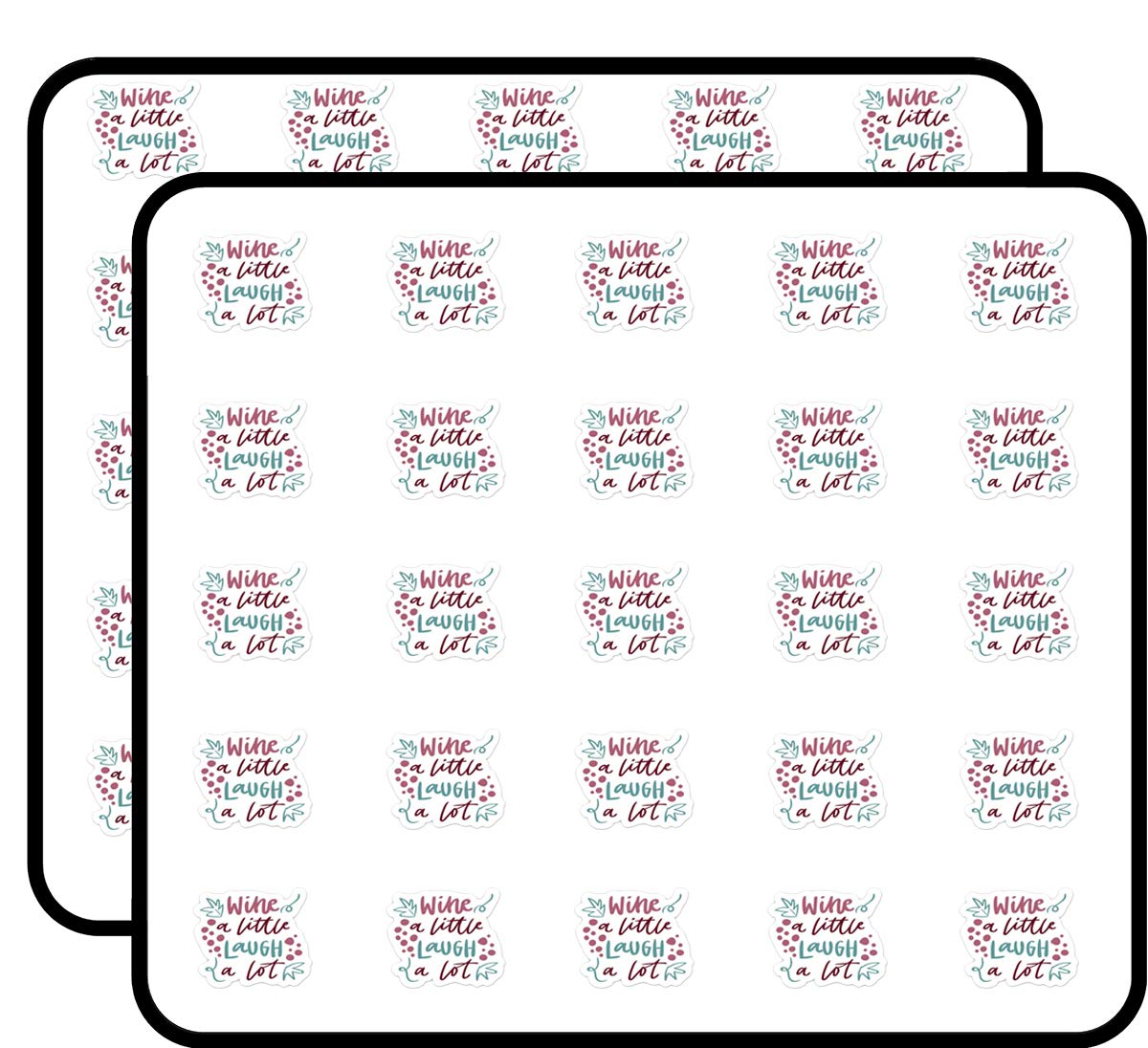 50 Pack Wine a Little Laugh a Lot Stickers - Perfect for Scrapbooking, DIY Crafts, Bullet Journals, Calendars & Kids Art Projects | Great for Home Decor, Gift Wrapping & Party Favors