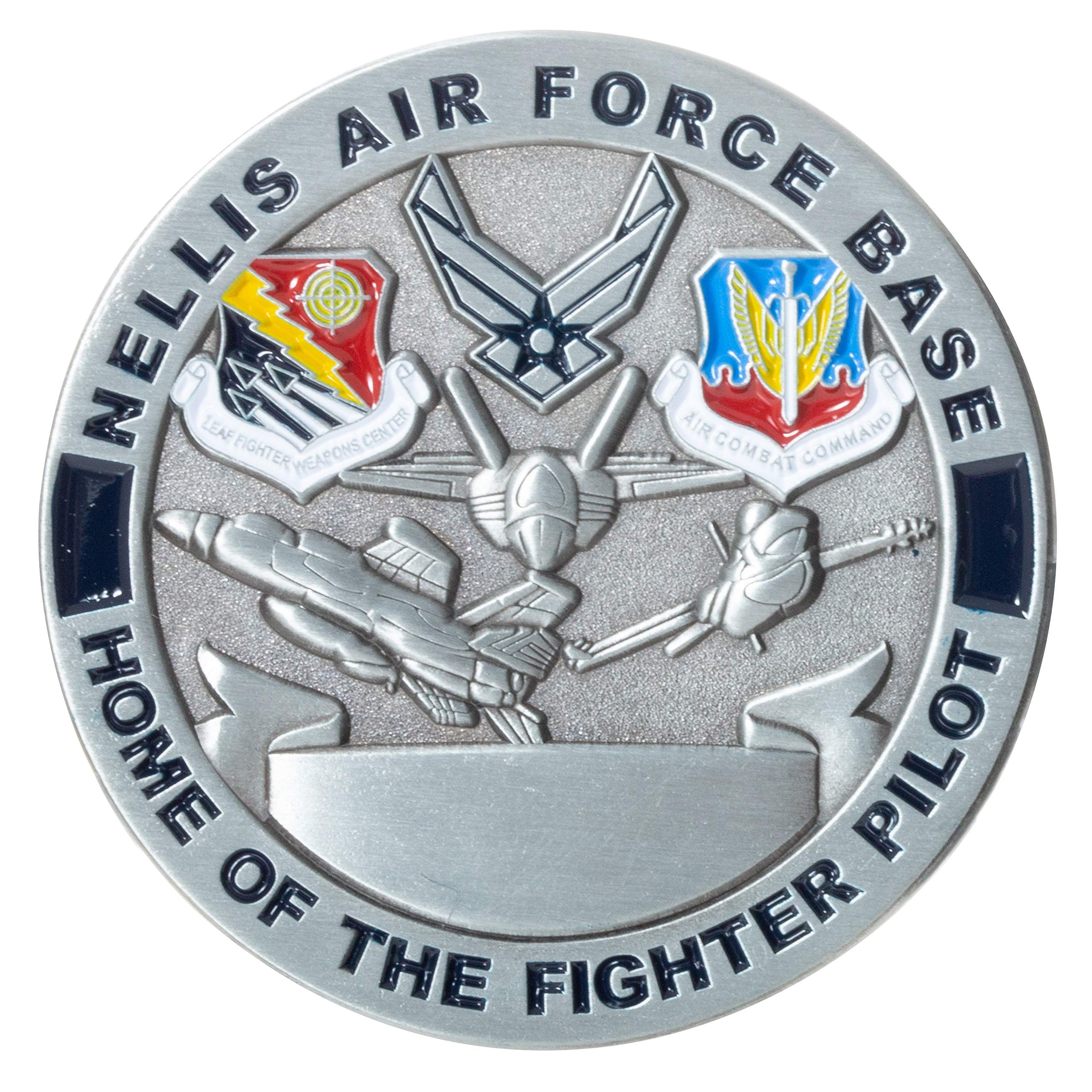 USAF Nellis Air Force Base Las Vegas Nevada Challenge Coin - Fighter Pilot Collectible Military Gift for Aviation Enthusiasts | Perfect for Display, Collection, and Military Appreciation Gifts