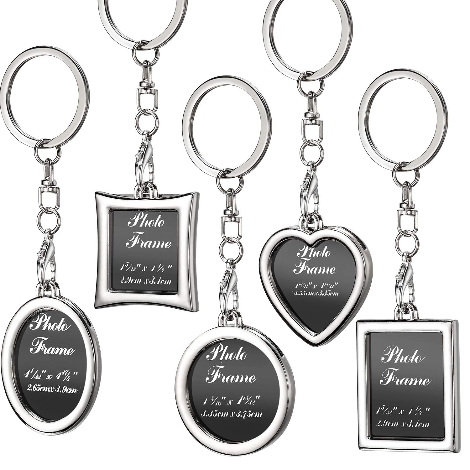 10-Piece Heart Photo Frame Keychain Set - Metal Locket Keyring for Wedding Gifts, Anniversary Presents & Keepsakes | Perfect for Couples, Bridesmaids & Best Friends