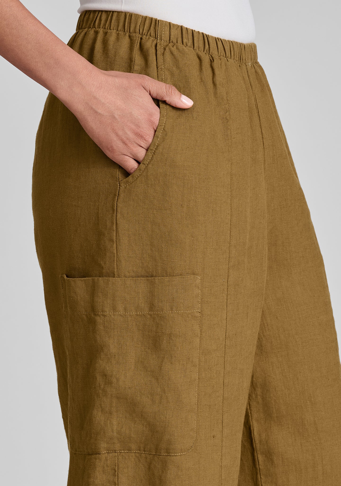 Modern Linen Pants for Women - Comfortable Elastic Waist Casual Trousers - Perfect for Summer, Travel & Lounge Wear