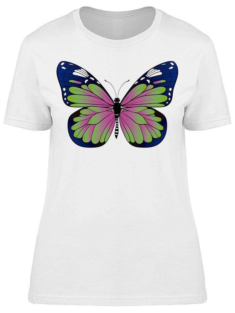 Stylish Pink & Green Butterfly Graphic T-Shirt for Women - Casual & Trendy Summer Outfit Essential