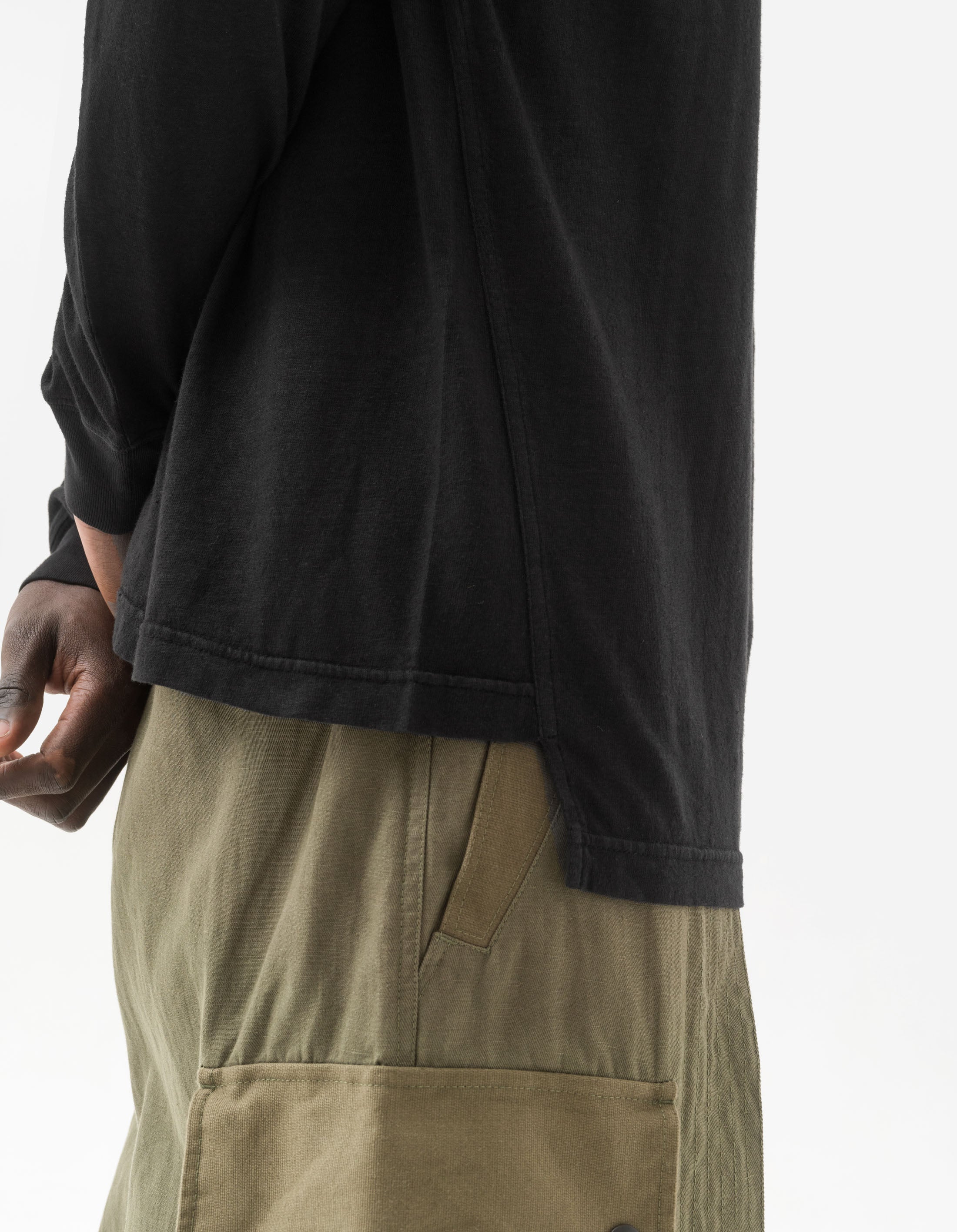 Organic Hemp Long Sleeve T-Shirt for Men - 6001 Monk Black | Eco-Friendly Comfort Wear for Yoga, Meditation & Casual Outfits