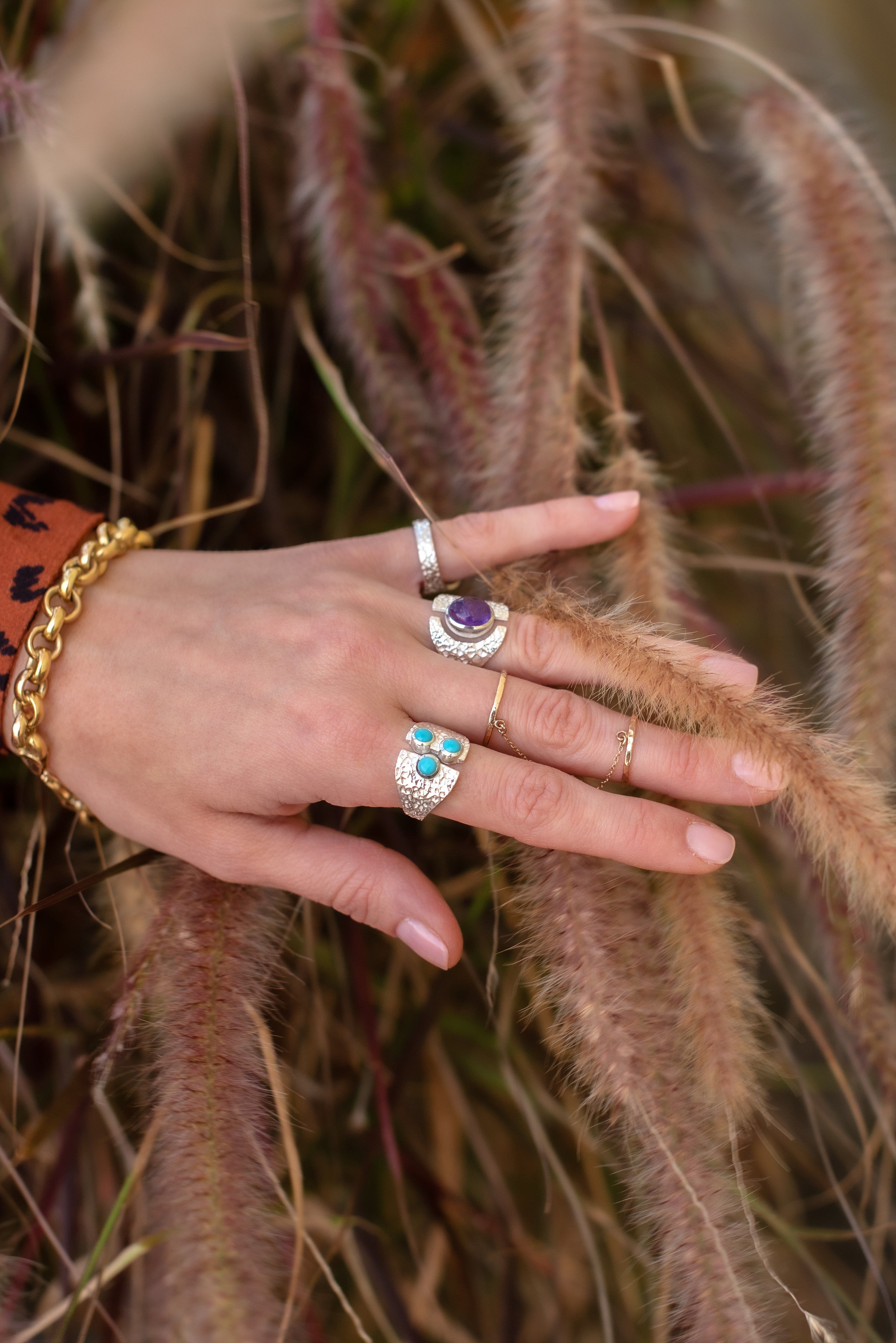 Sterling Silver Open Oval Amethyst Cabochon Ring for Women - Elegant Purple Gemstone Jewelry for Everyday Wear & Special Occasions