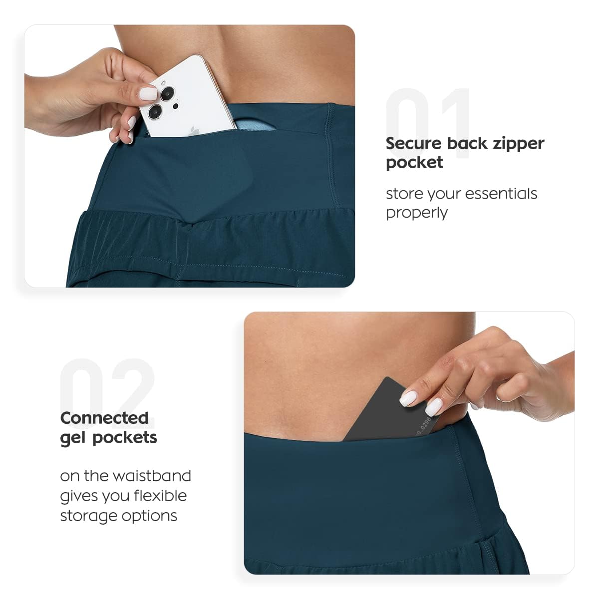 GYM RAINBOW Women's High Waisted Workout Shorts - Lightweight Quick-Dry Athletic Running Shorts with Pockets for Yoga, Gym & Outdoor Activities