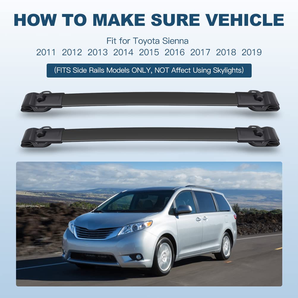 ECCPP 42 Inch Aluminum Kayak Roof Rack Cross Bars for Toyota Sienna 2011-2020 - Heavy Duty Cargo Carrier Rails for Kayaks, Bikes, Luggage & Outdoor Gear - Perfect for Camping, Road Trips & Adventure Travel