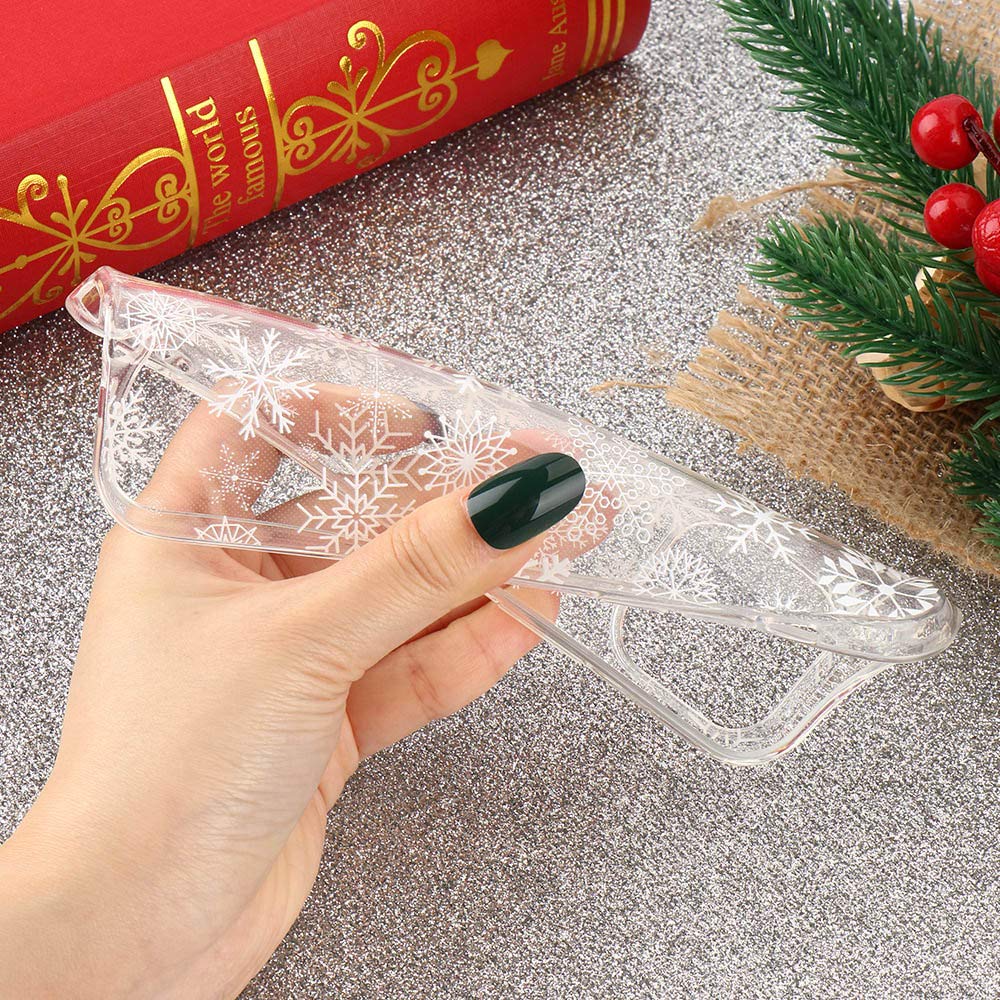 **LCHULLE Christmas Santa Holiday Clear TPU Silicone Case for iPhone 13 Pro Max - Shockproof Protective Cover with Snowflake Design for Women, Men & Kids | Perfect for Xmas Gifts & Winter Festivities**