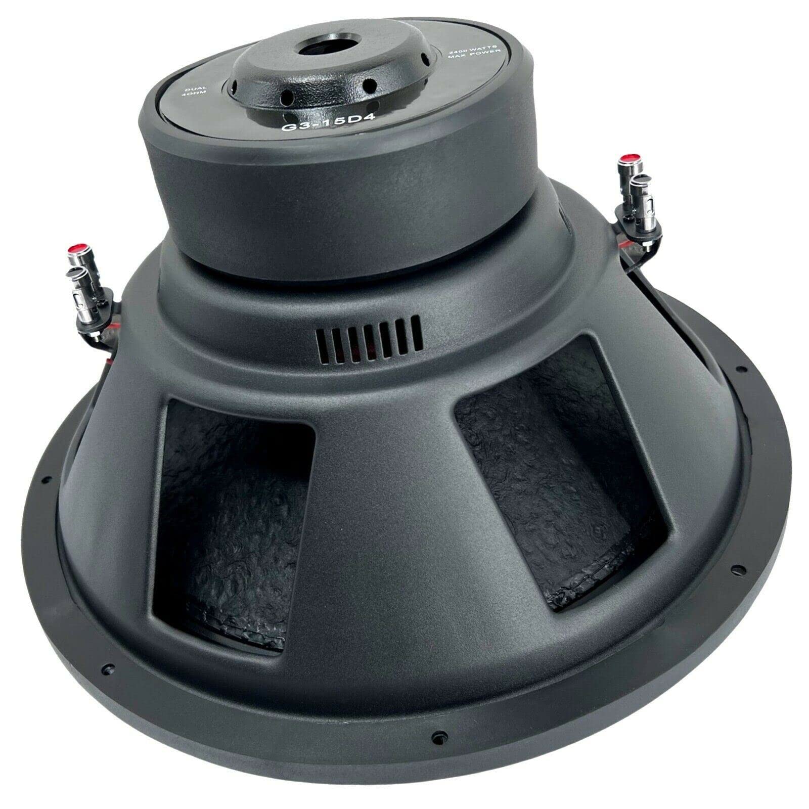 Gravity 1x 15 Inch 2400 Watt Car Audio Subwoofer with 2 Ohm DVC - High Performance 15