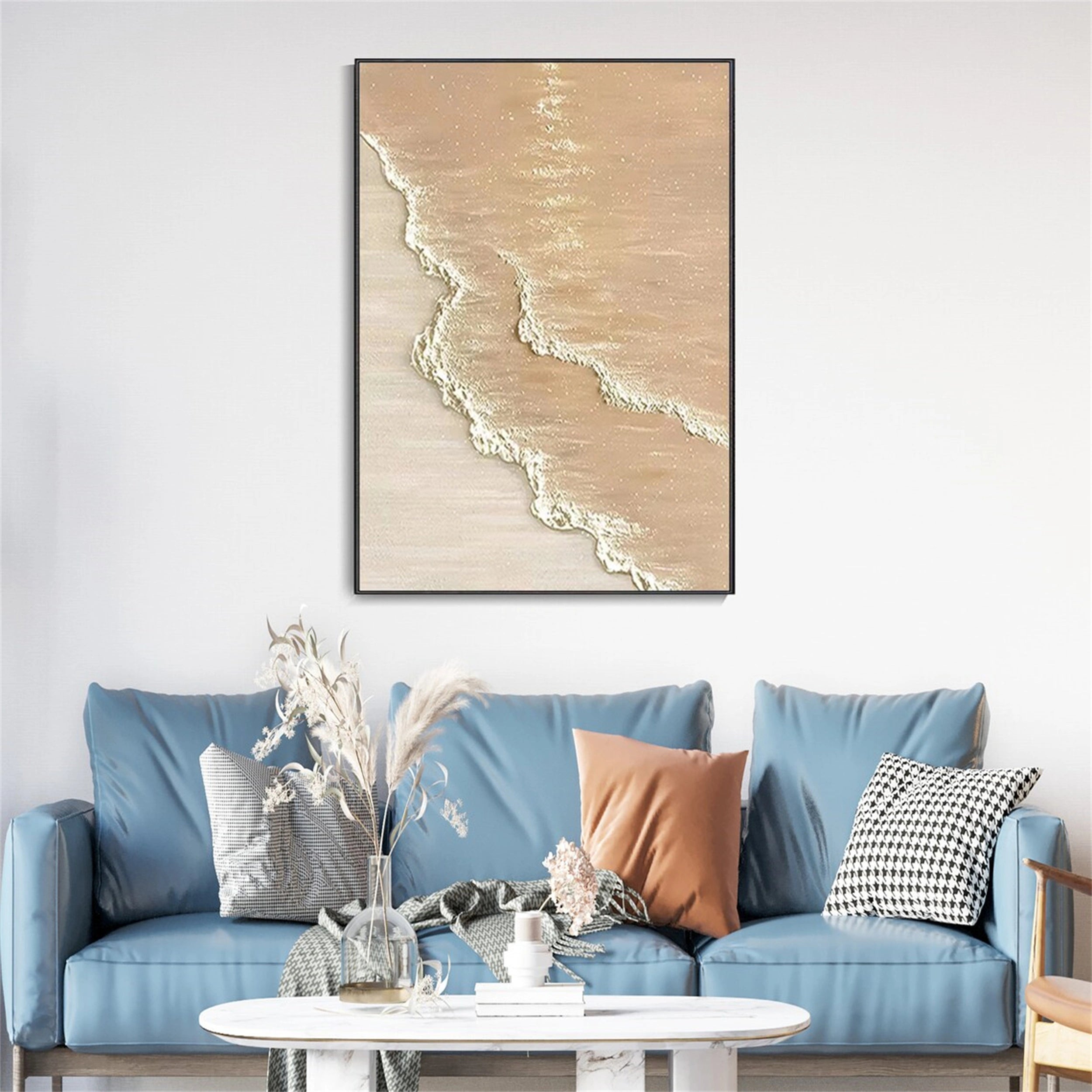 Ocean and Sky Painting #OS 055 - Handmade Seascape Wall Art for Home Decor, Office, Living Room & Bedroom