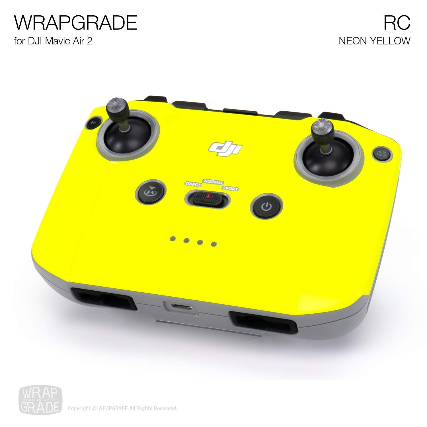 DJI Mavic Air 2 Skin Set - Full Body Wrap + Remote Controller Cover + 2 Battery Skins in Neon Yellow | Protective Decal for Drone Accessories | Perfect for Outdoor Flying, Aerial Photography & Travel Protection