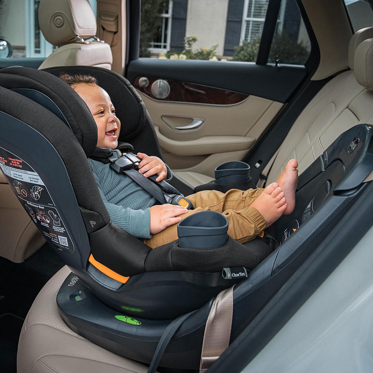 Chicco Fit360 ClearTex Rotating Convertible Car Seat - 360° Swivel & Rear-Facing to Forward-Facing - Premium Safety for Babies & Toddlers - Perfect for Travel, Road Trips & Daily Commutes