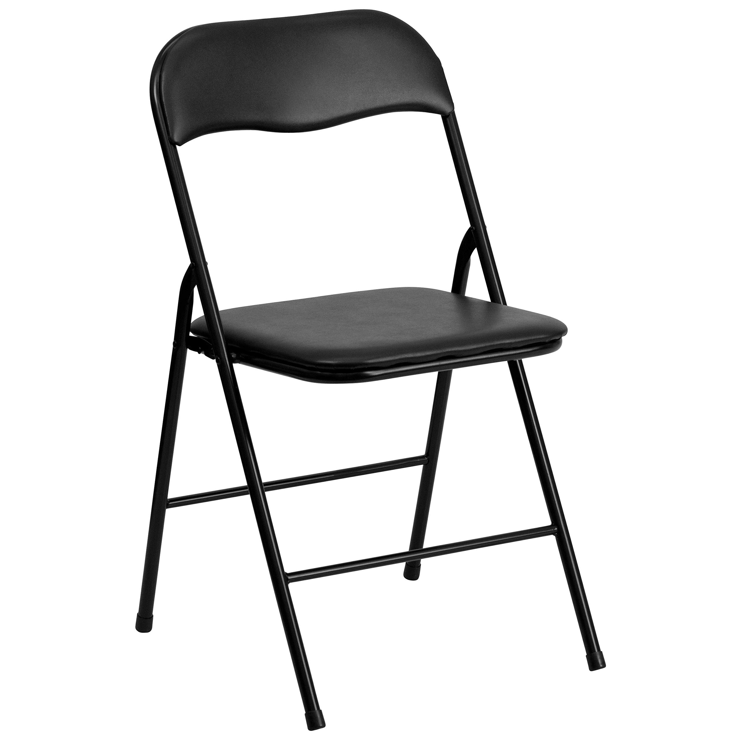 EMMA + OLIVER 5-Piece Black Folding Card Table and Chairs Set for Game Room, Poker, Parties & Family Gatherings - Compact & Space-Saving Furniture