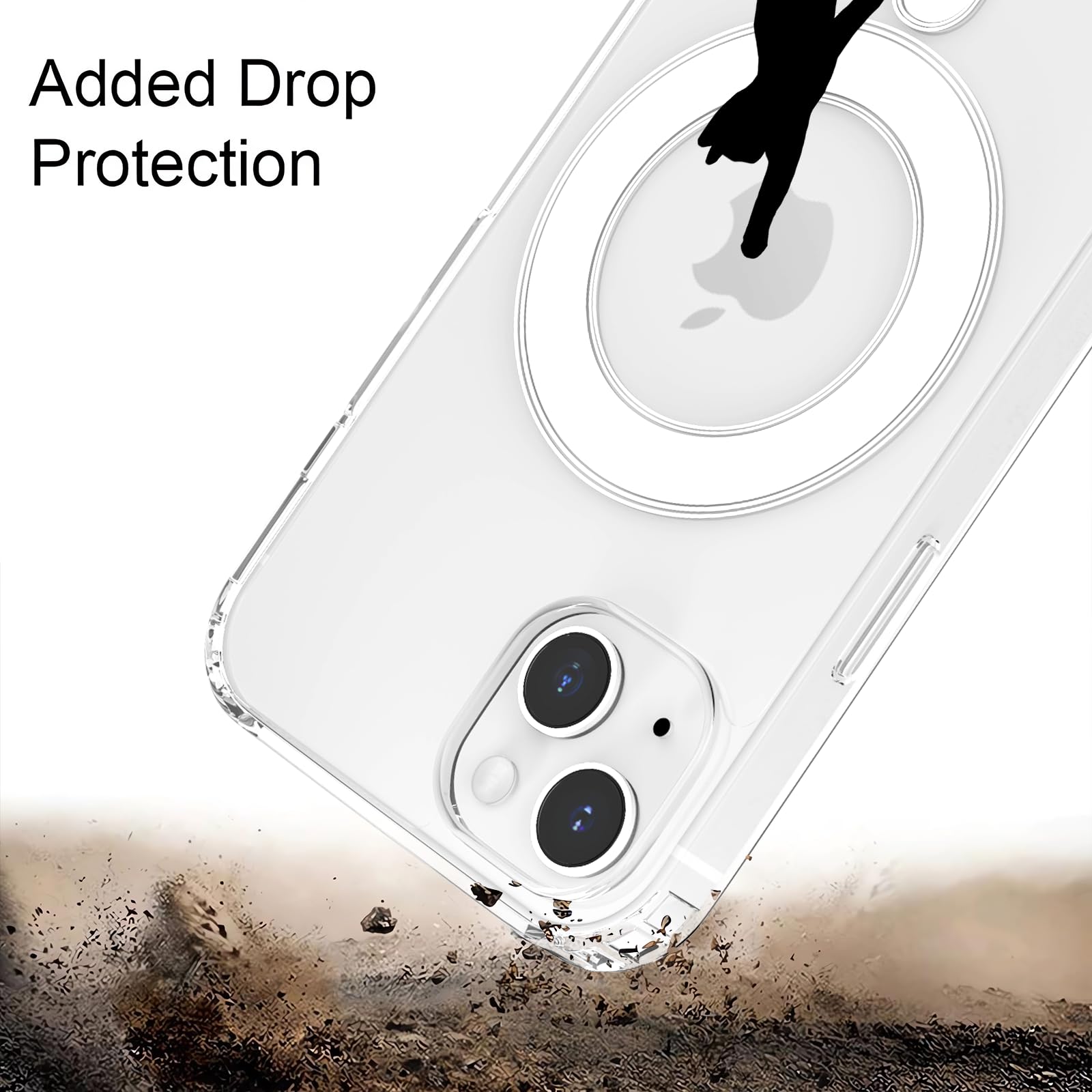 Magnetic Cute Black Cat Design Clear iPhone 14 Case - Compatible with MagSafe, Shockproof Protective Phone Cover for Women & Girls (Soft TPU & Hard Back) - Perfect for Everyday Use, Work, and Travel